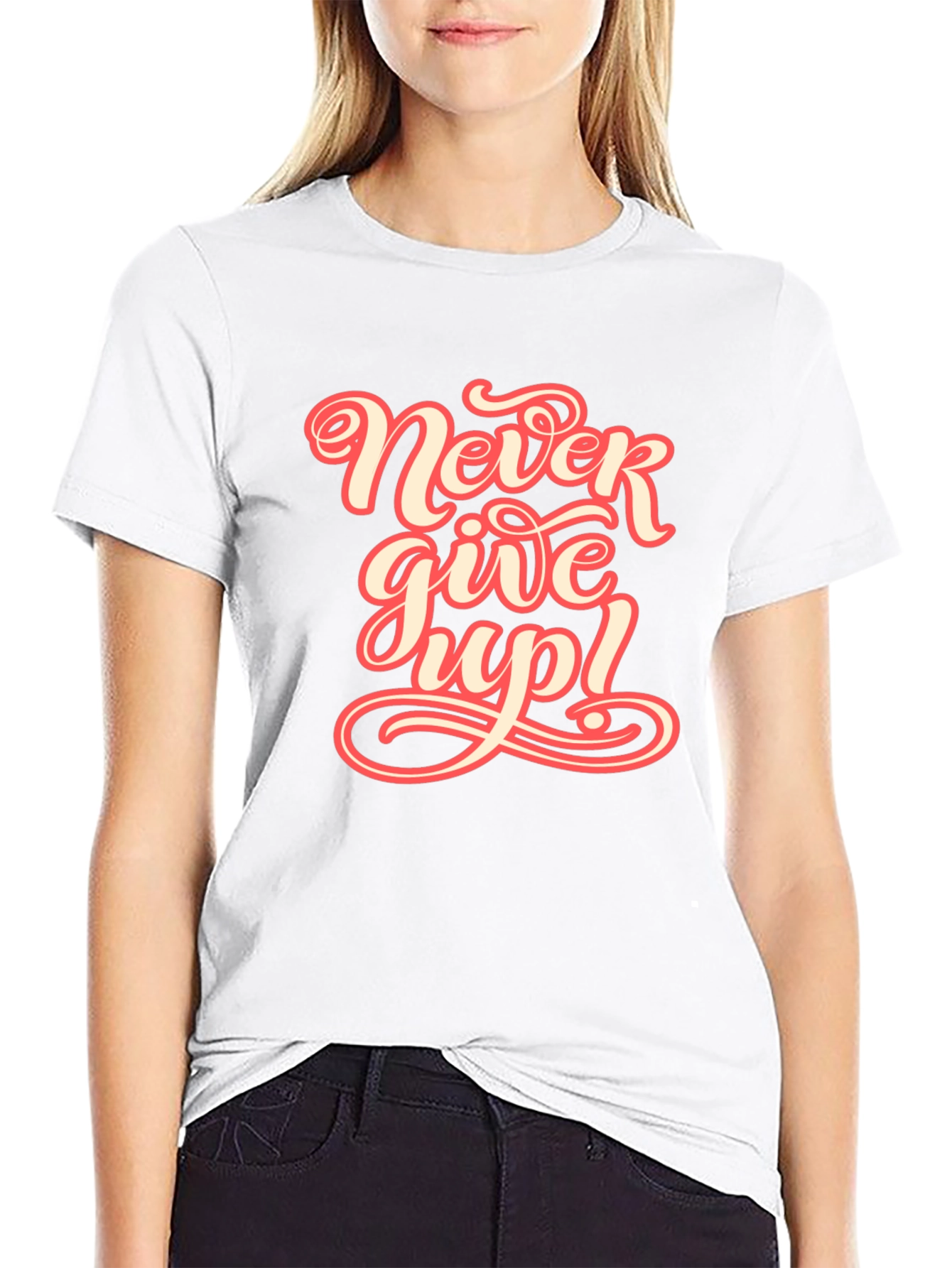 Never Give Up Graphic Tee - Motivational T-Shirt