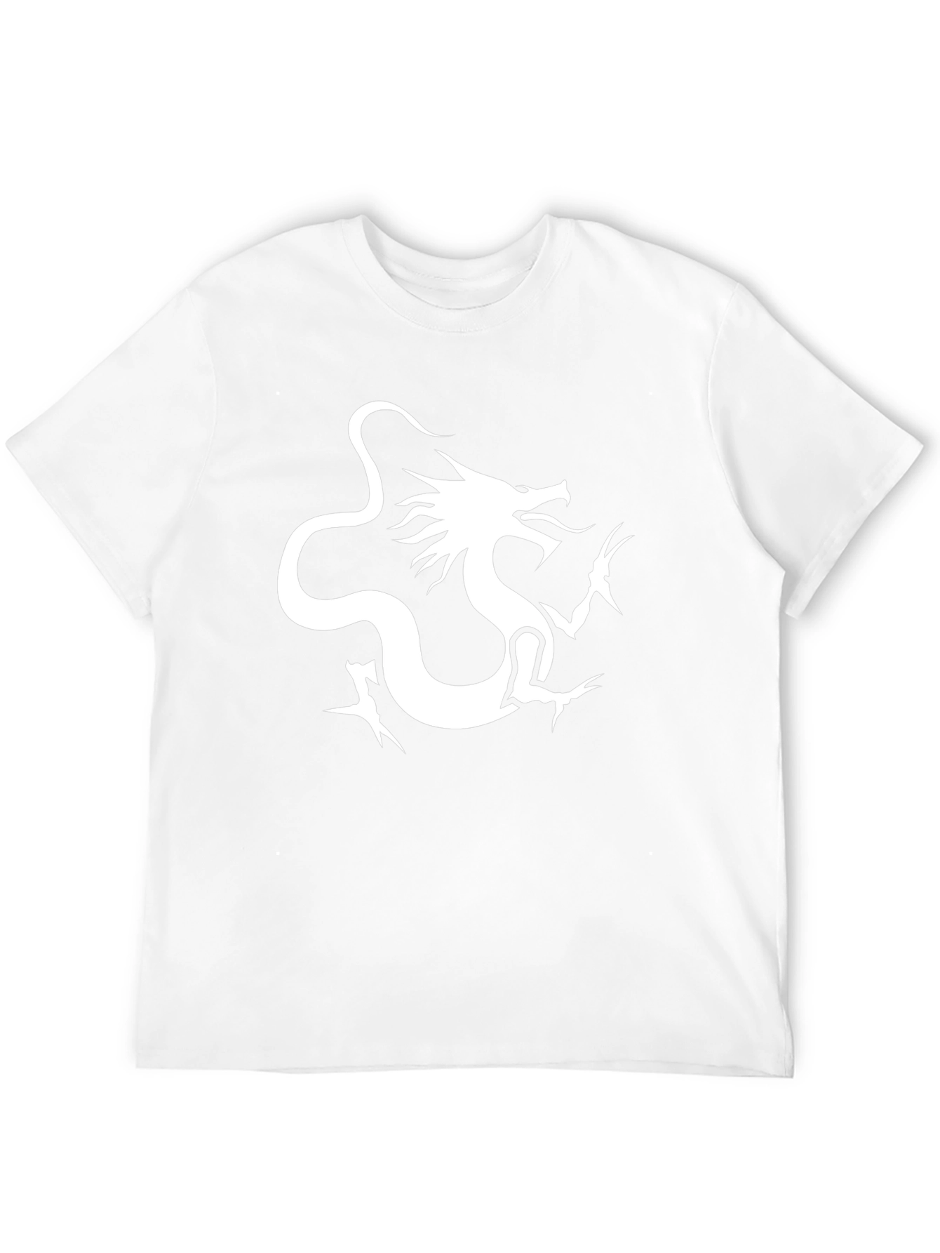 Dragon Graphic Tee - Bold White Print on Black