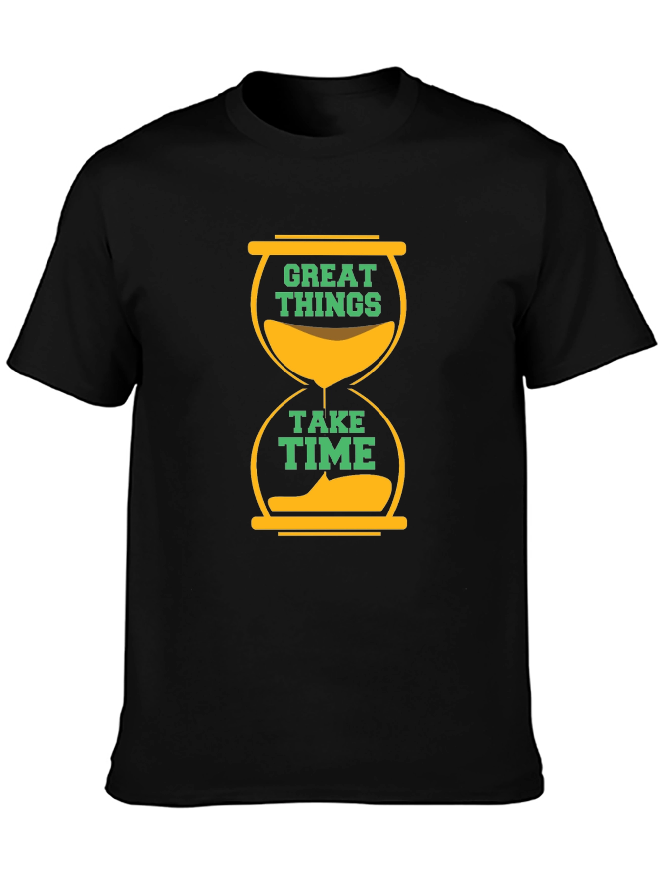 Great Things Take Time Black Graphic Tee