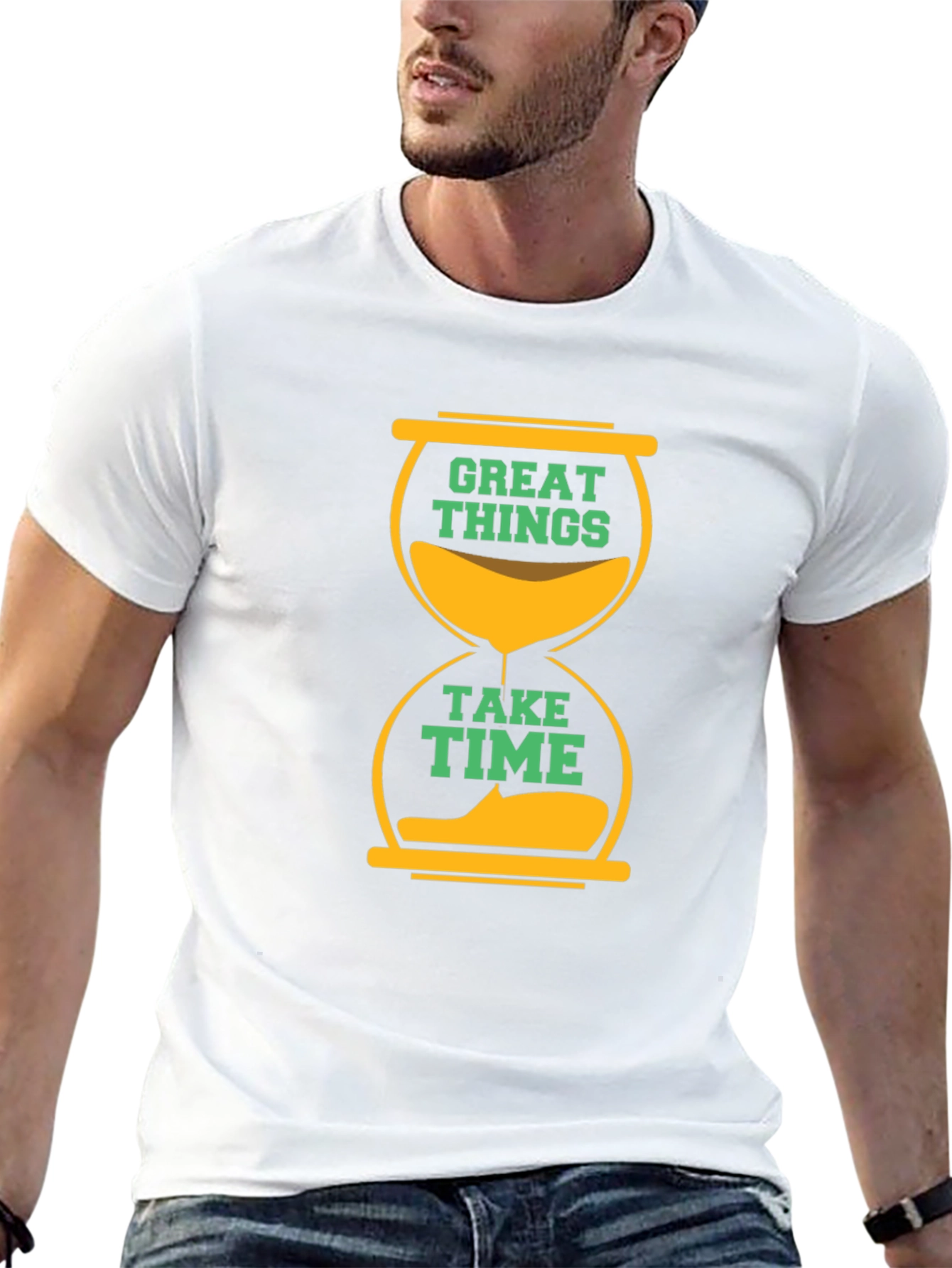 Great Things Take Time Black Graphic Tee