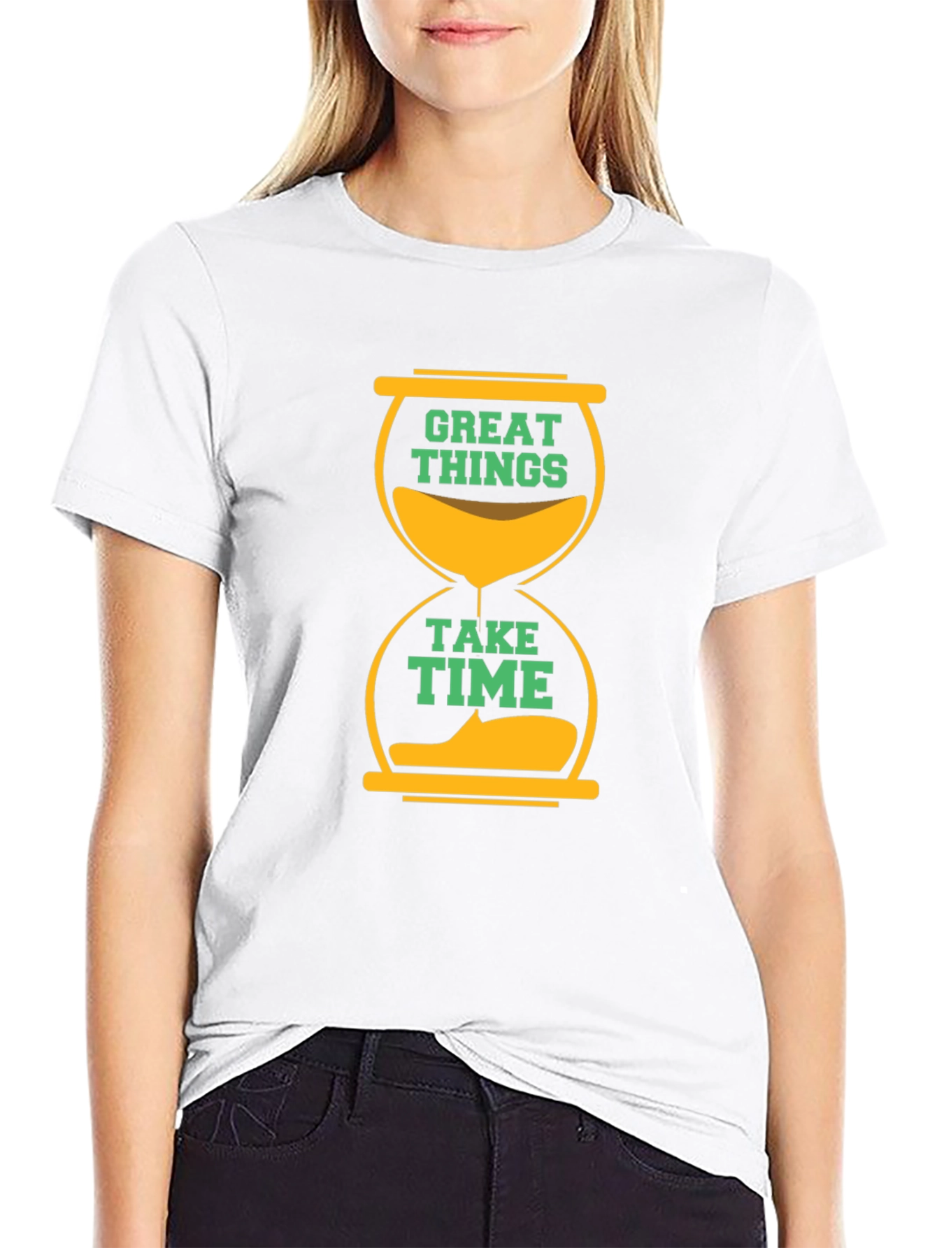 Great Things Take Time Black Graphic Tee