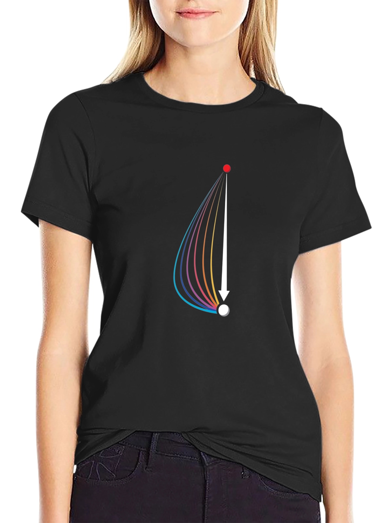 Modern Graphic Tee: Arrow Rainbow Design