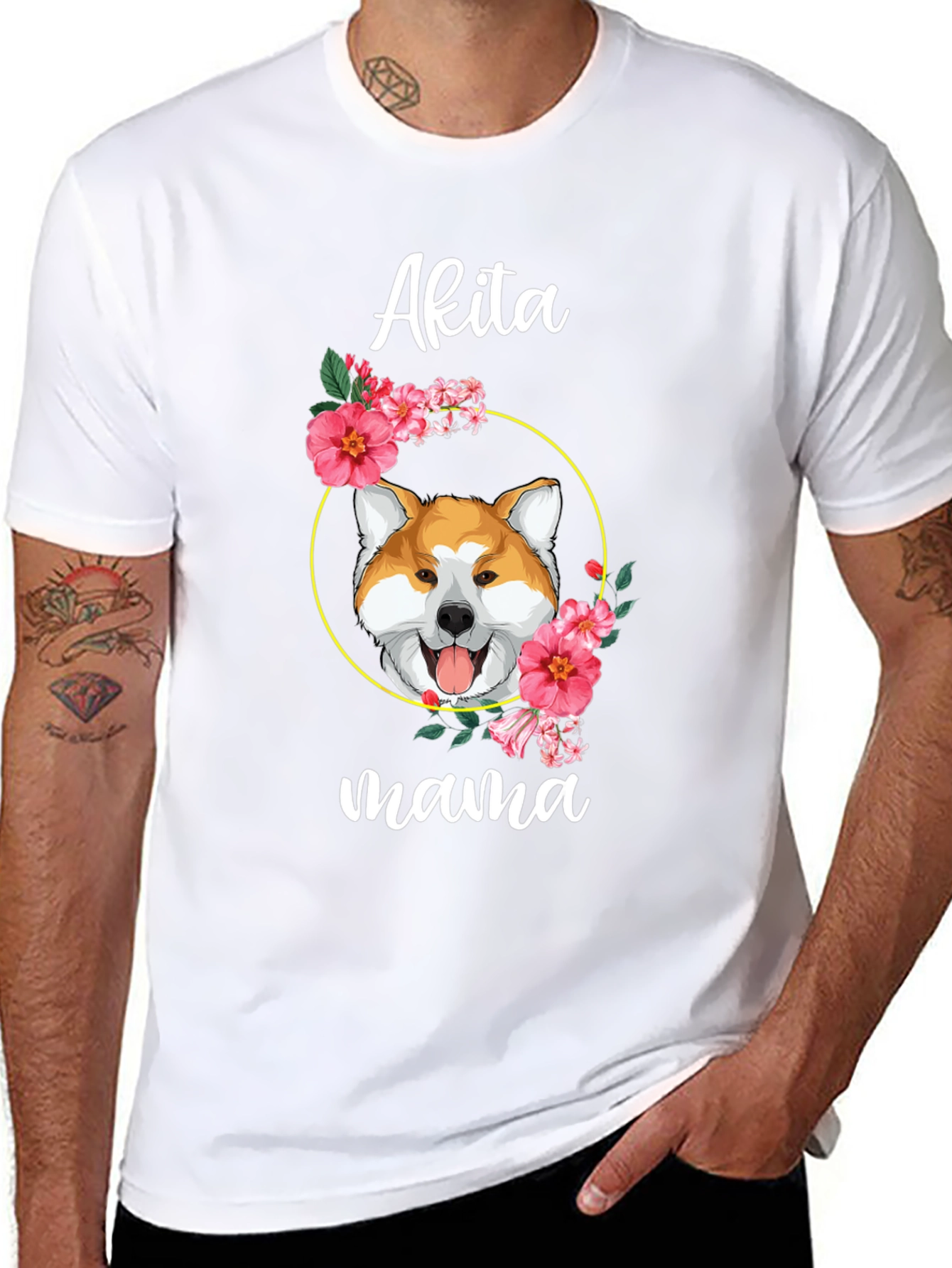 Akita Mama Dog Graphic T-Shirt