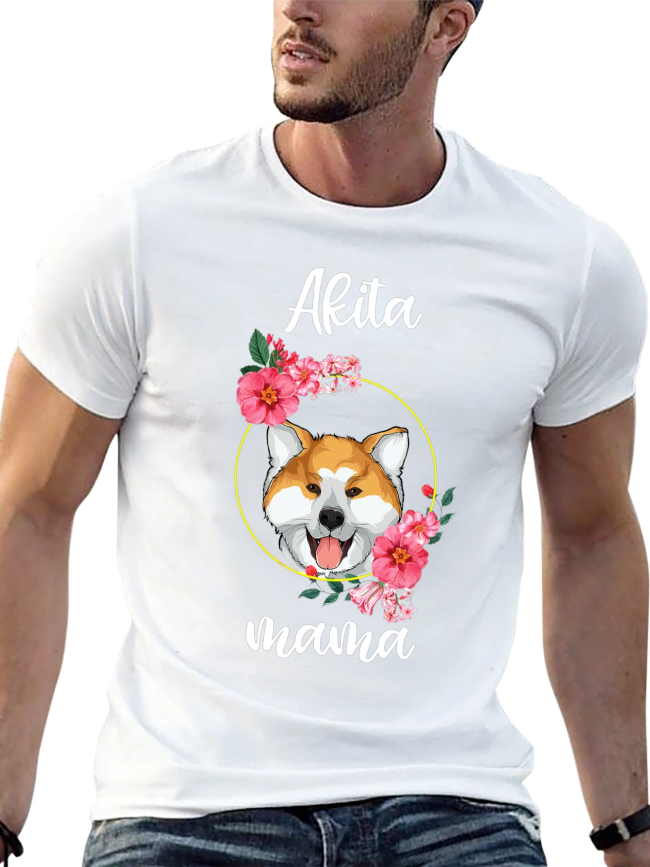 Akita Mama Dog Graphic T-Shirt
