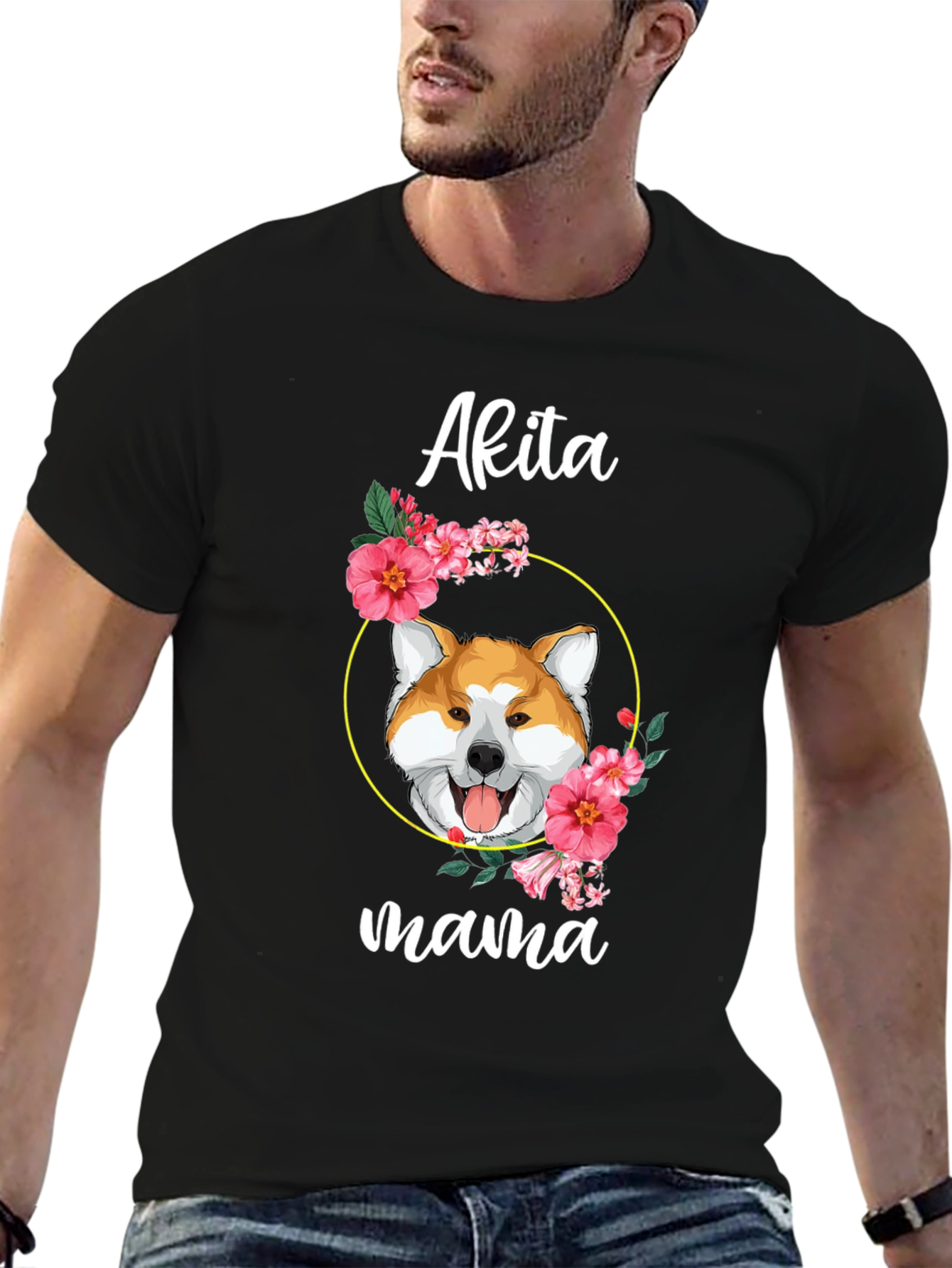 Akita Mama Dog Graphic T-Shirt