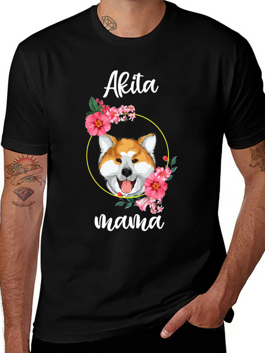 Akita Mama Dog Graphic T-Shirt