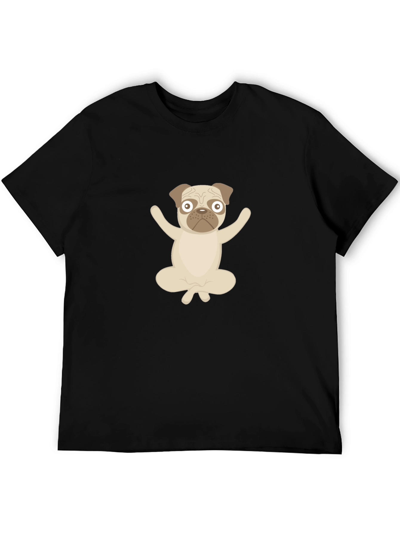 Yoga Pug Black T-Shirt