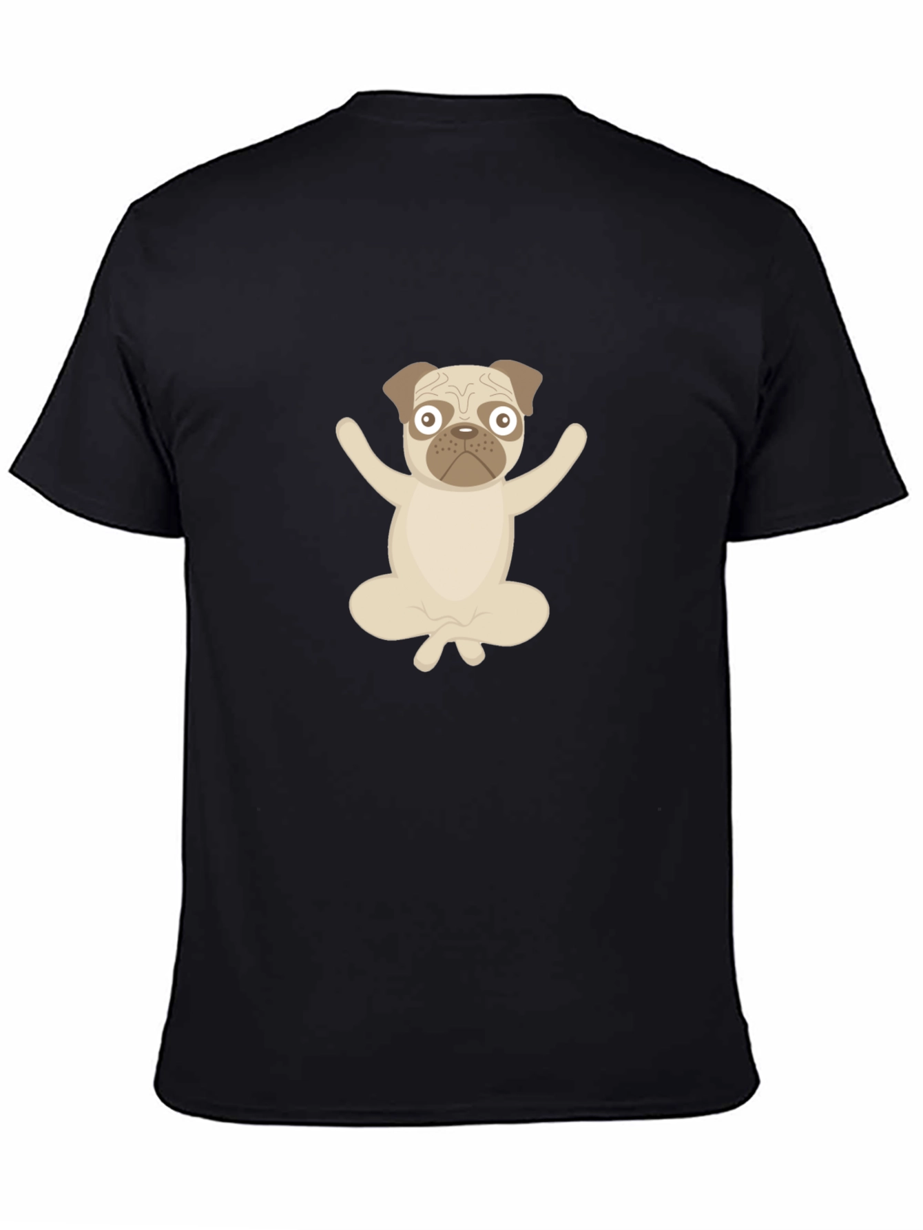 Yoga Pug Black T-Shirt