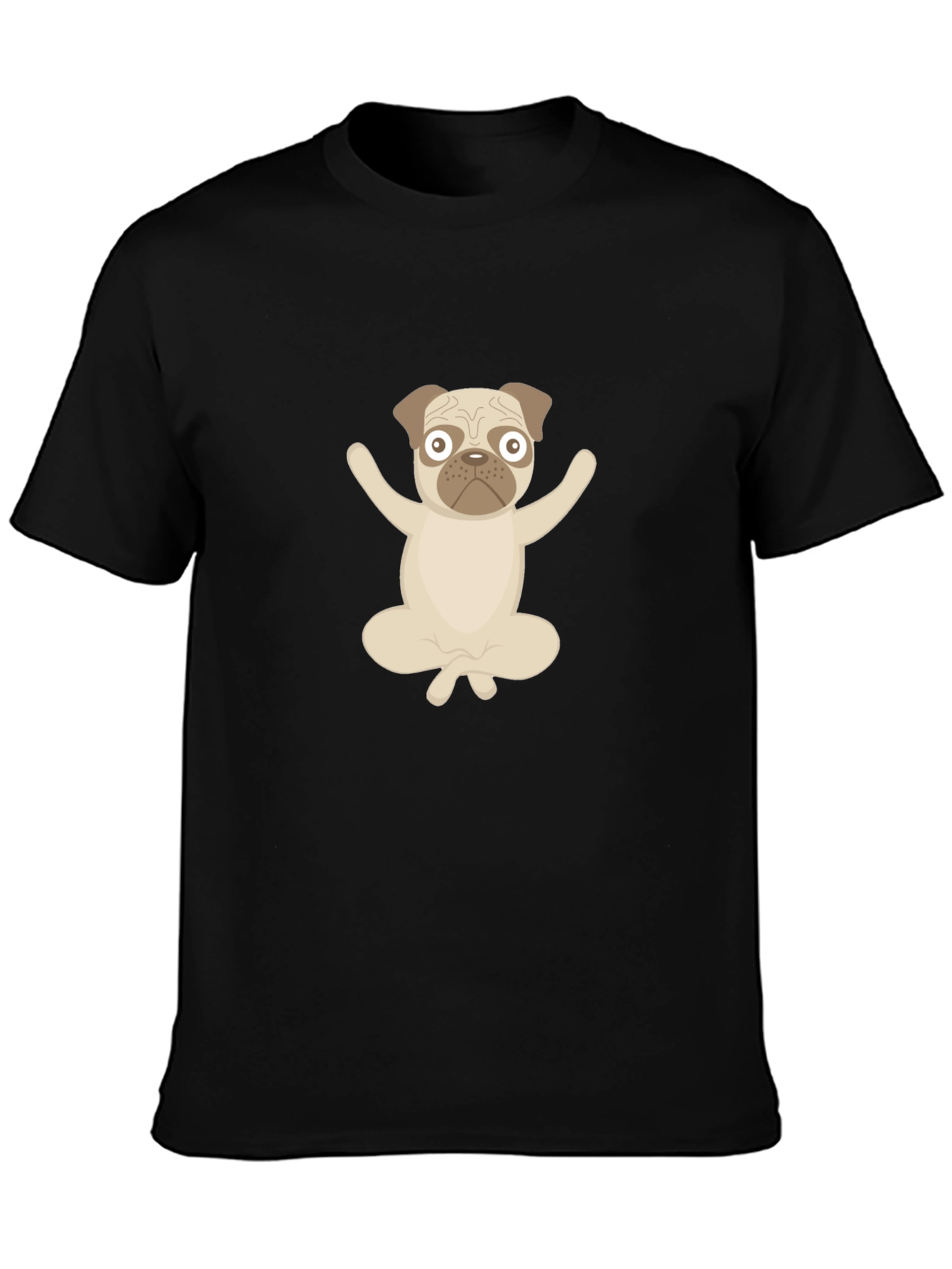 Yoga Pug Black T-Shirt