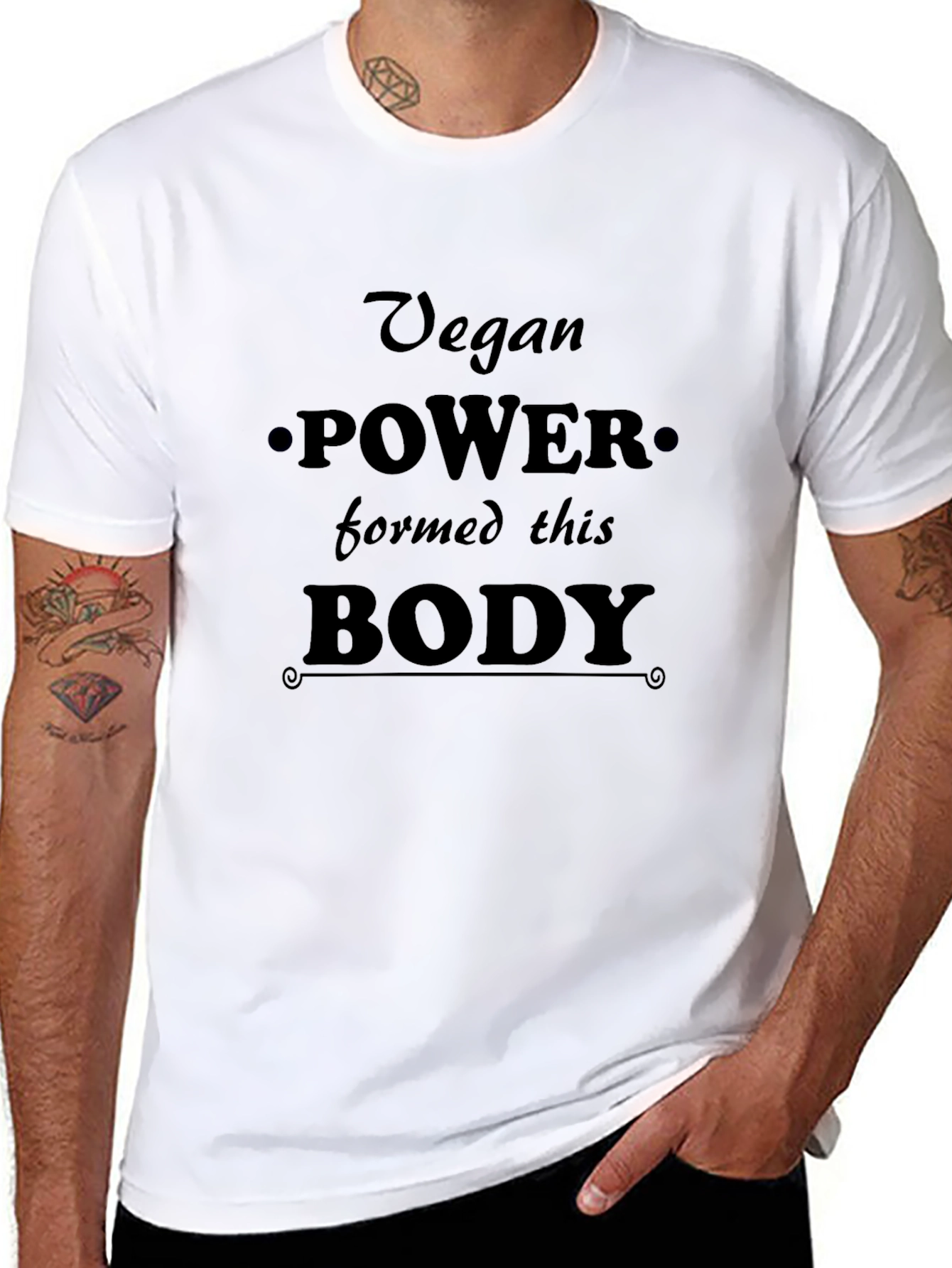 Vegan Power Black T-Shirt
