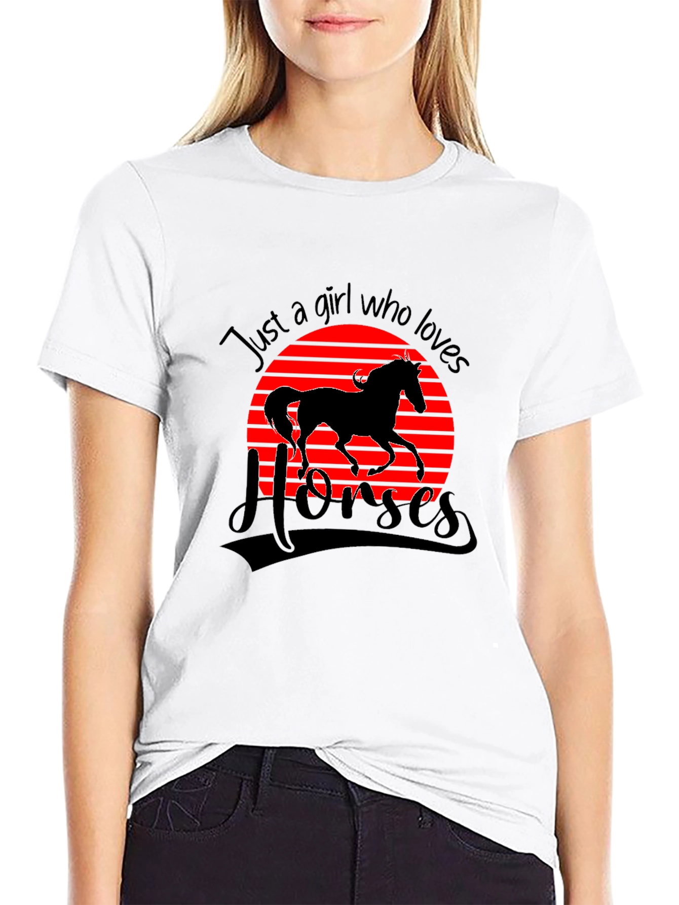 Girl Who Loves Horses Graphic T-Shirt