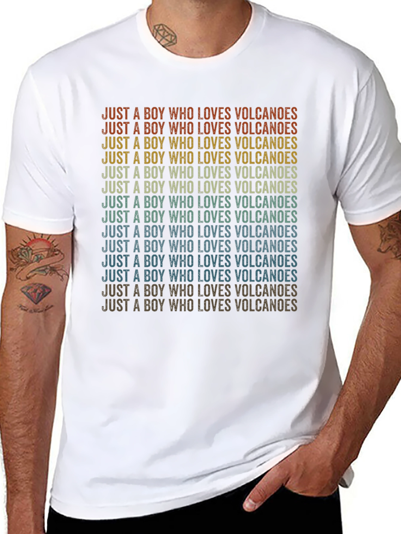 Boy Who Loves Volcanoes Retro Graphic Tee