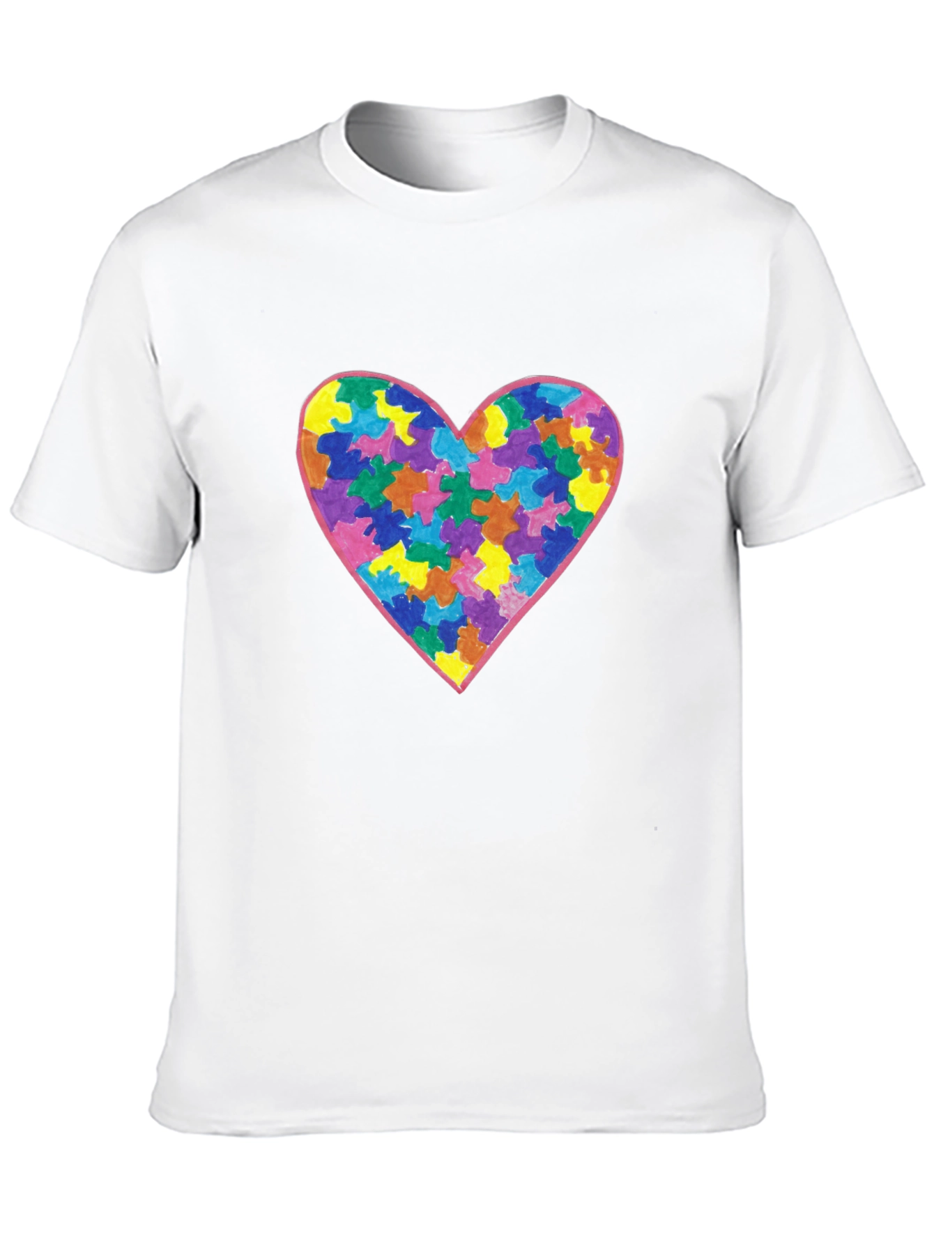 Autism Awareness Heart Graphic Tee - Black