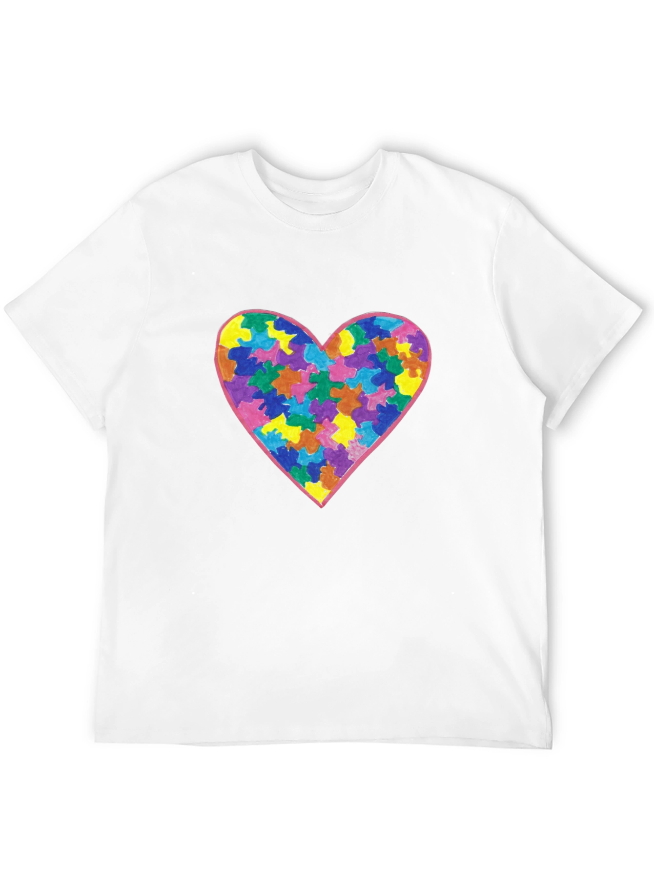 Autism Awareness Heart Graphic Tee - Black