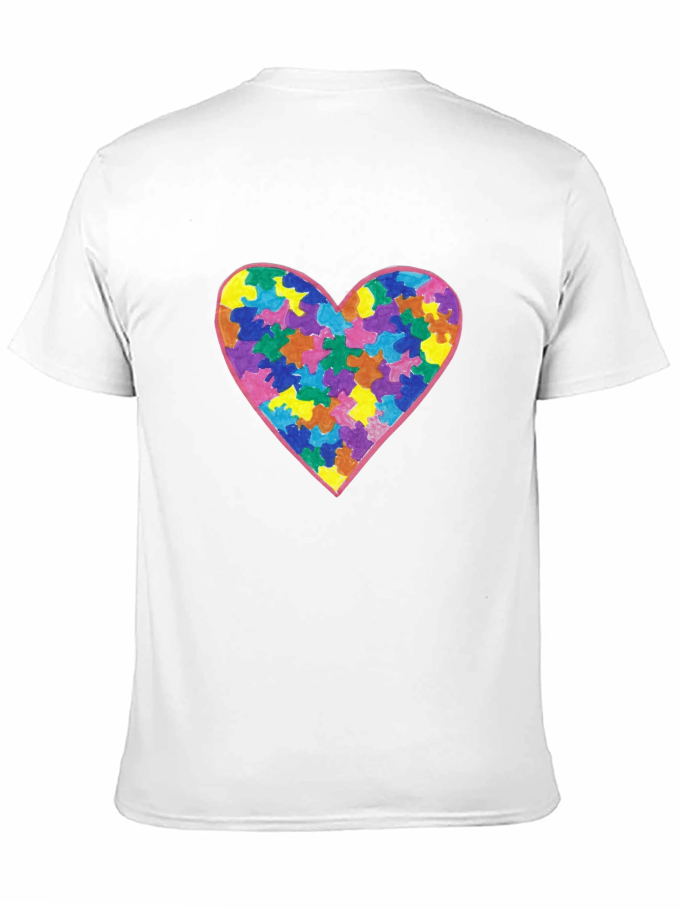 Autism Awareness Heart Graphic Tee - Black