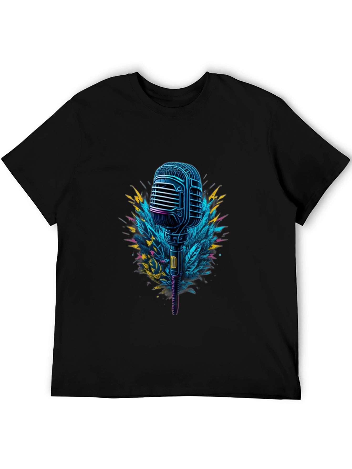 Retro Microphone Graphic Tee - Cool Musician Style
