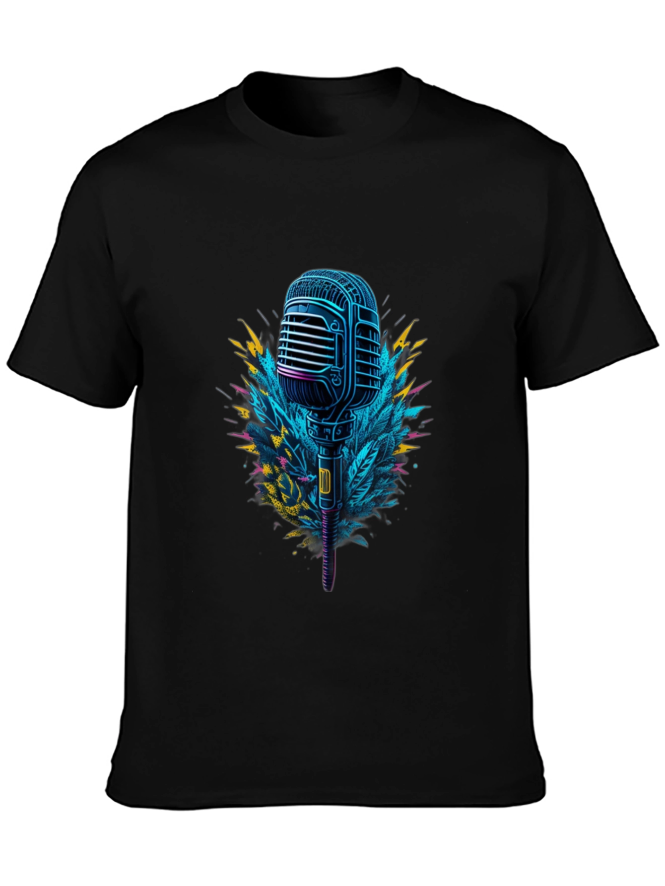 Retro Microphone Graphic Tee - Cool Musician Style