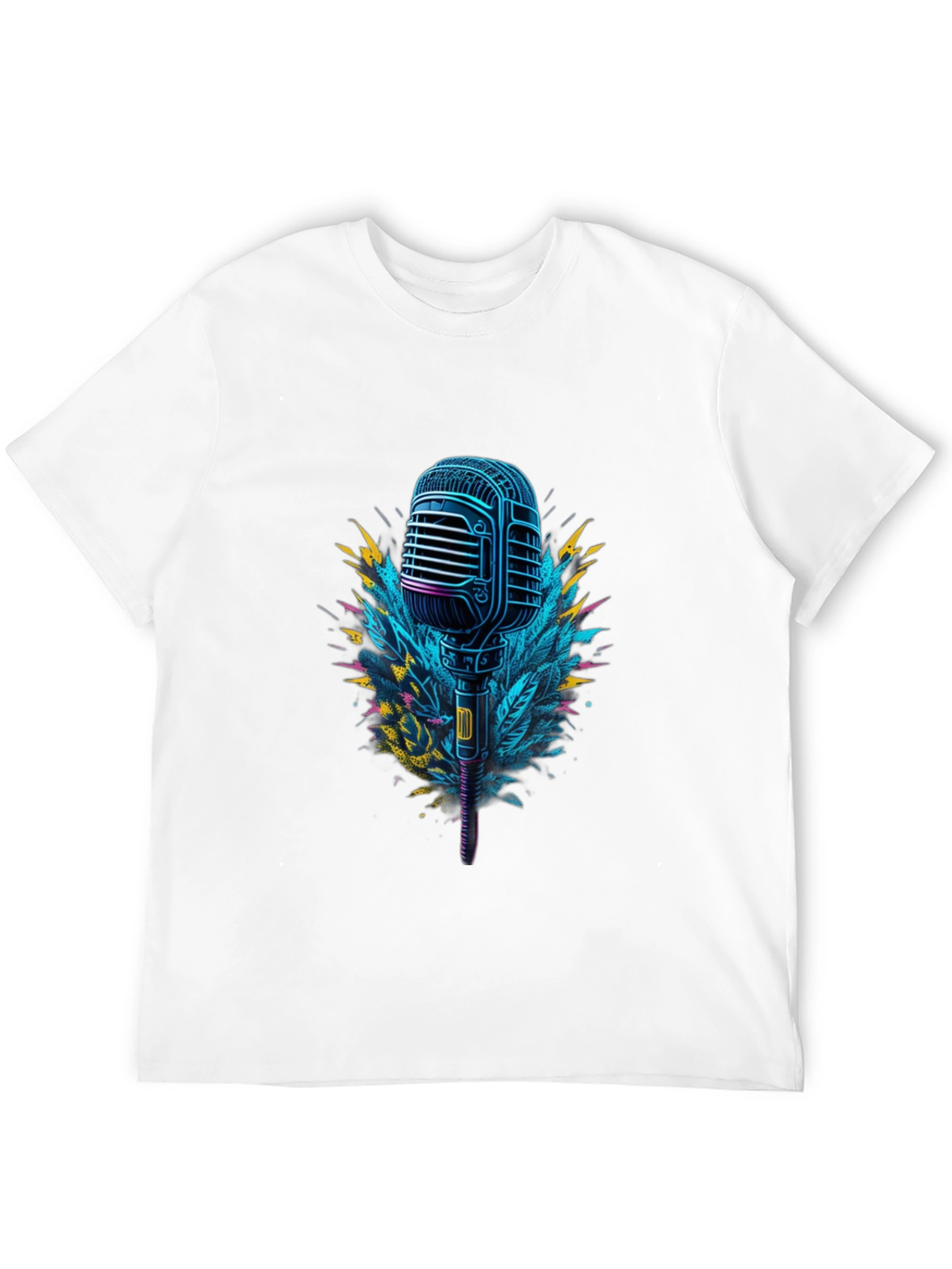 Retro Microphone Graphic Tee - Cool Musician Style