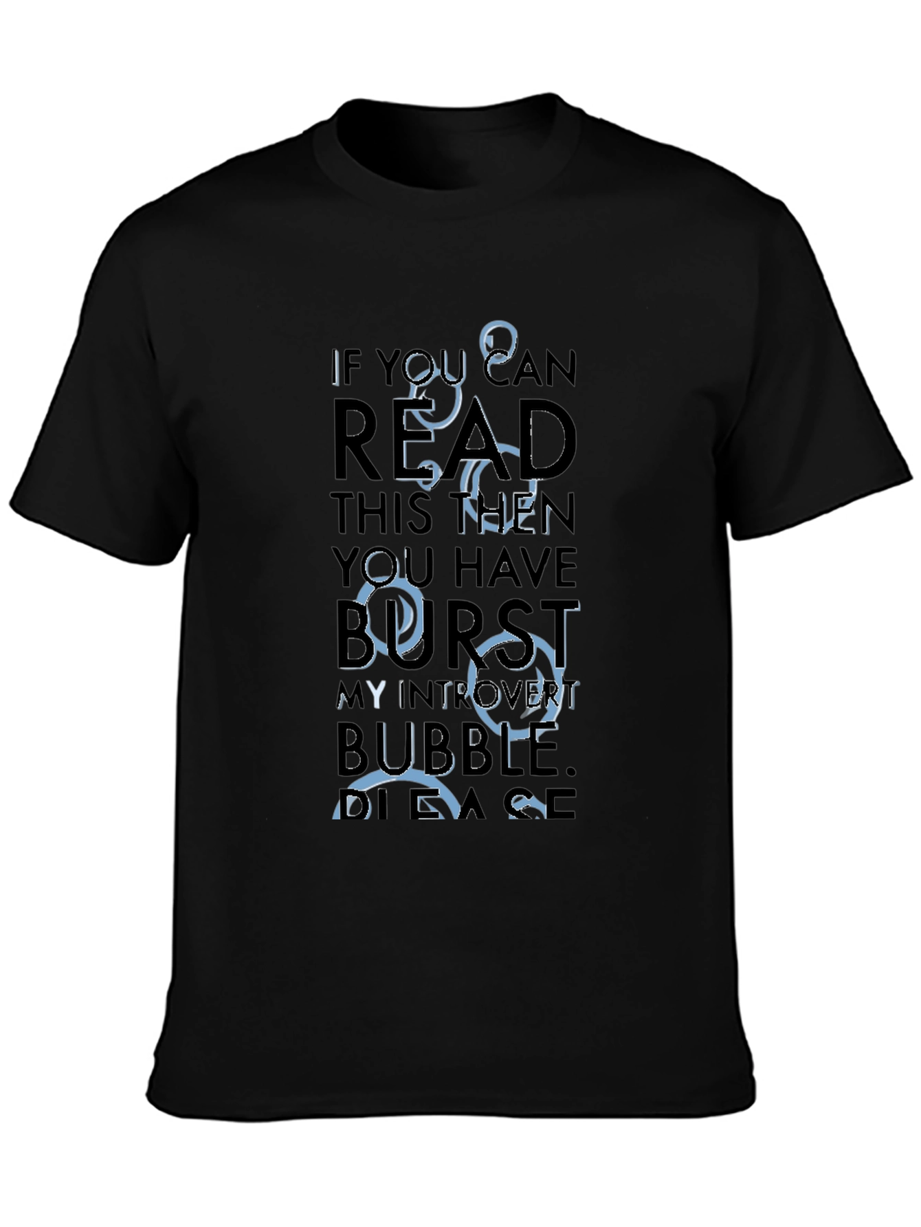 Introvert Bubble Graphic T-Shirt -  Comfy Black Tee