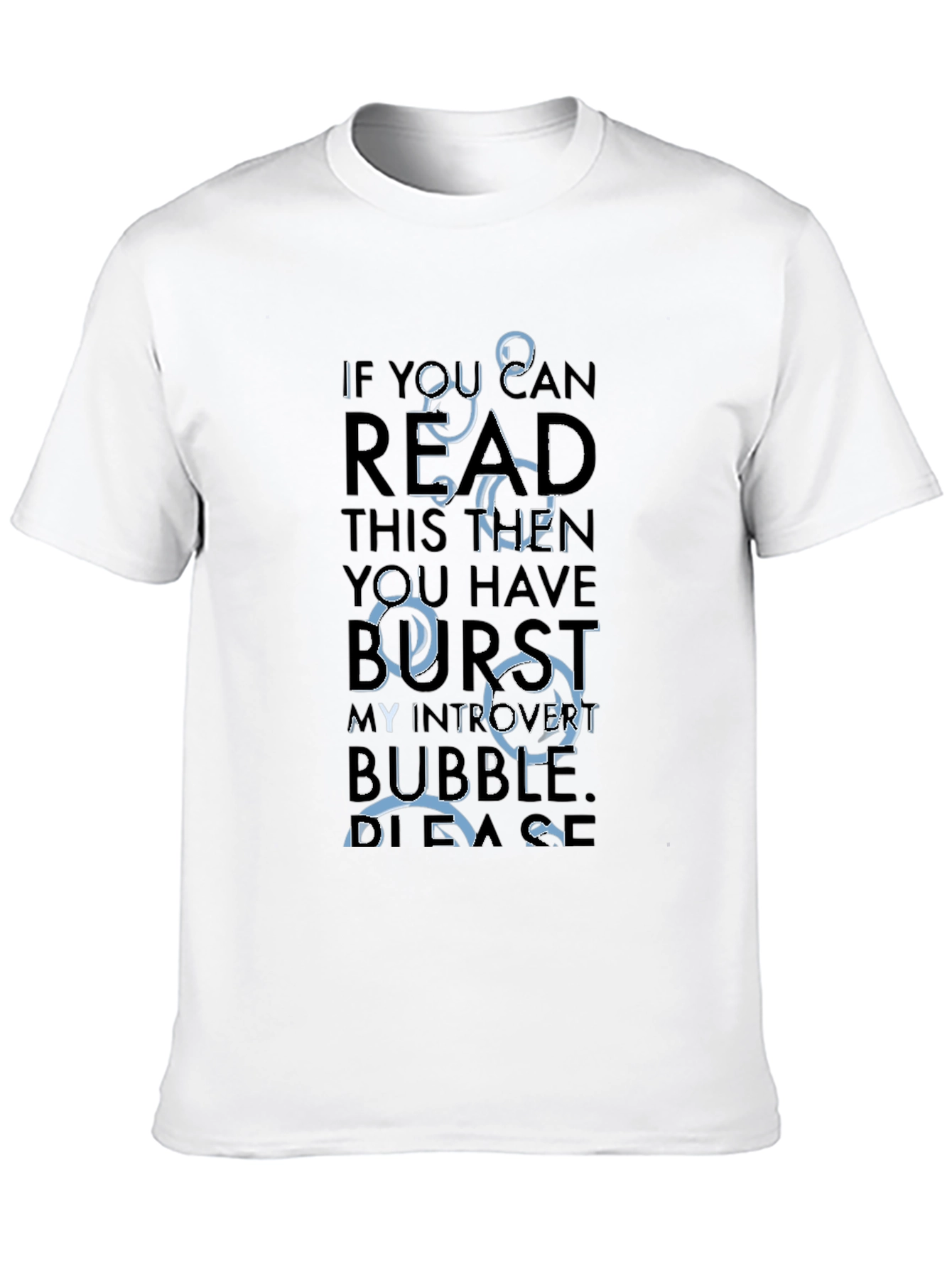 Introvert Bubble Graphic T-Shirt -  Comfy Black Tee