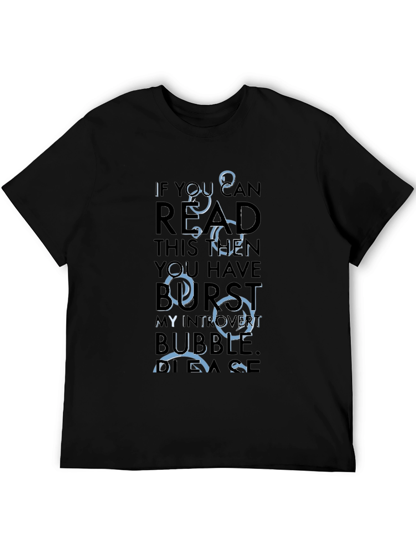 Introvert Bubble Graphic T-Shirt -  Comfy Black Tee
