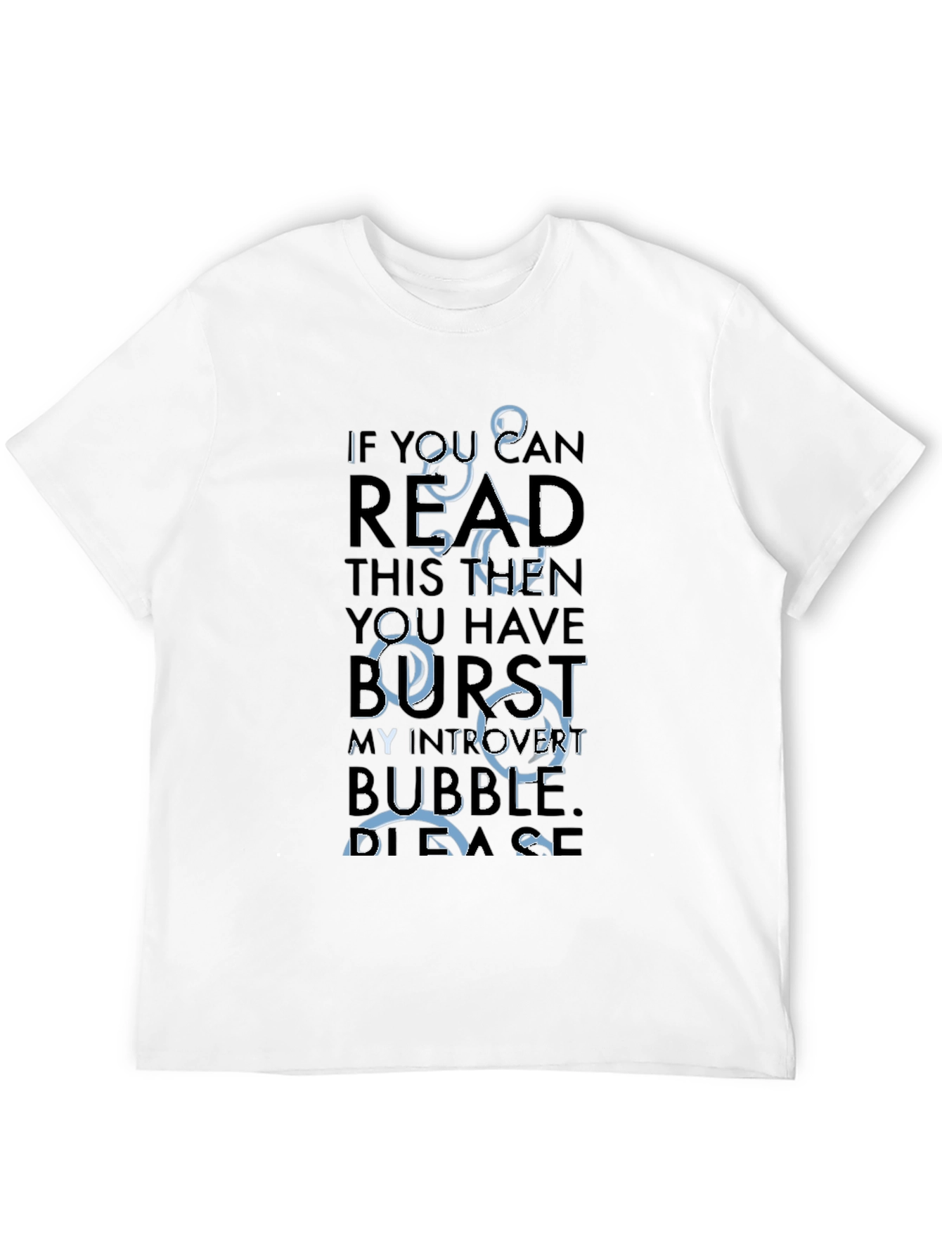 Introvert Bubble Graphic T-Shirt -  Comfy Black Tee