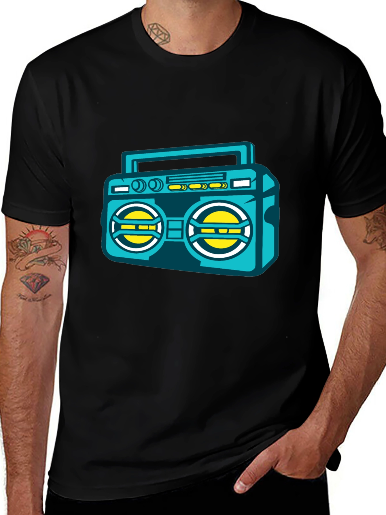 Retro Boombox Graphic Tee - Cool Music Lover T-Shirt