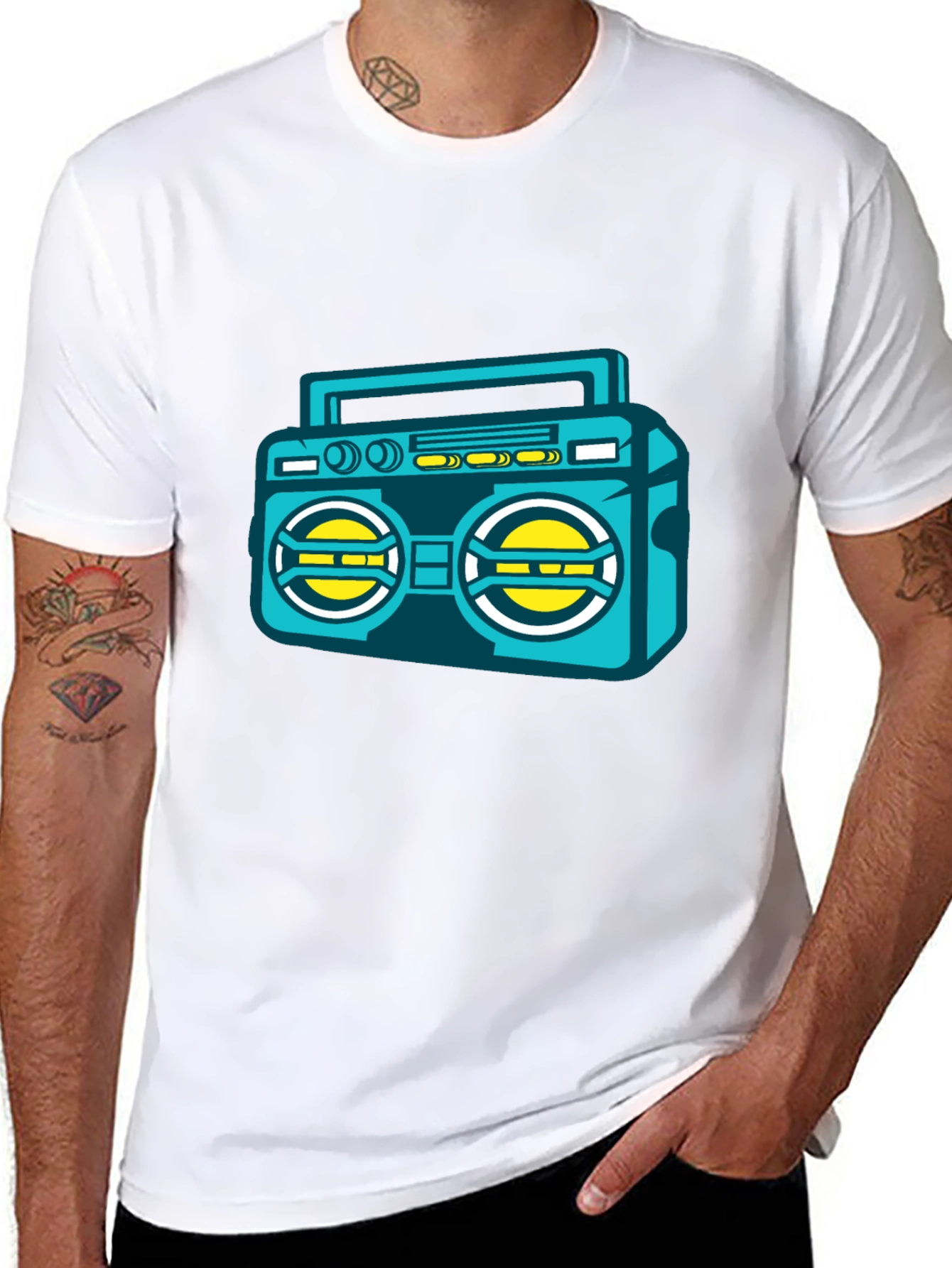Retro Boombox Graphic Tee - Cool Music Lover T-Shirt
