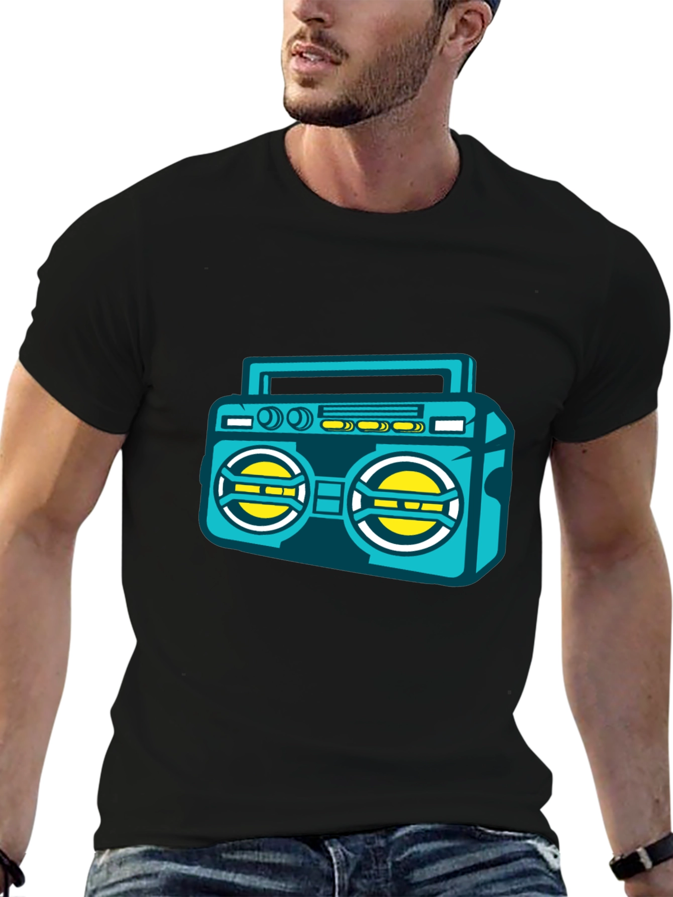 Retro Boombox Graphic Tee - Cool Music Lover T-Shirt