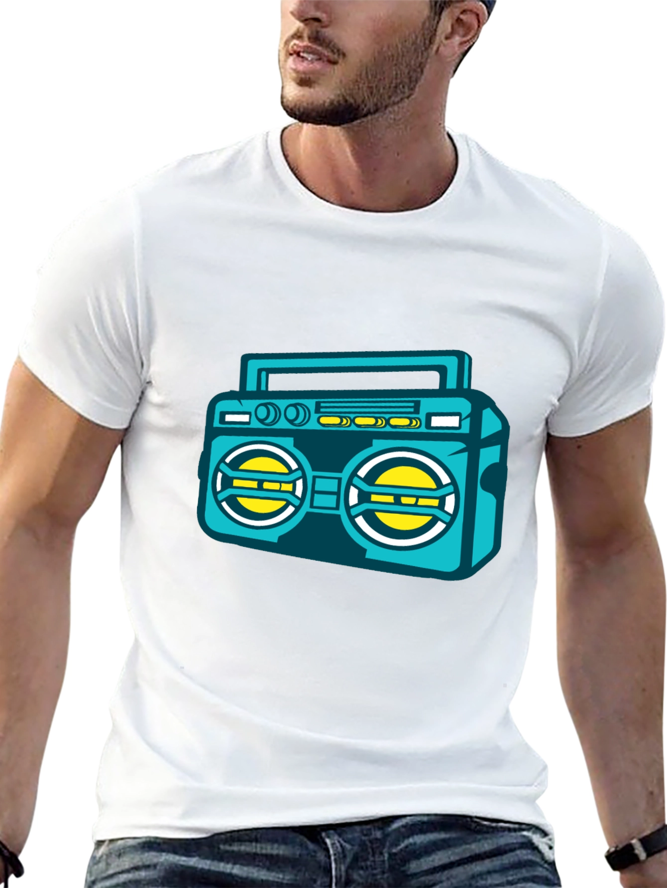 Retro Boombox Graphic Tee - Cool Music Lover T-Shirt