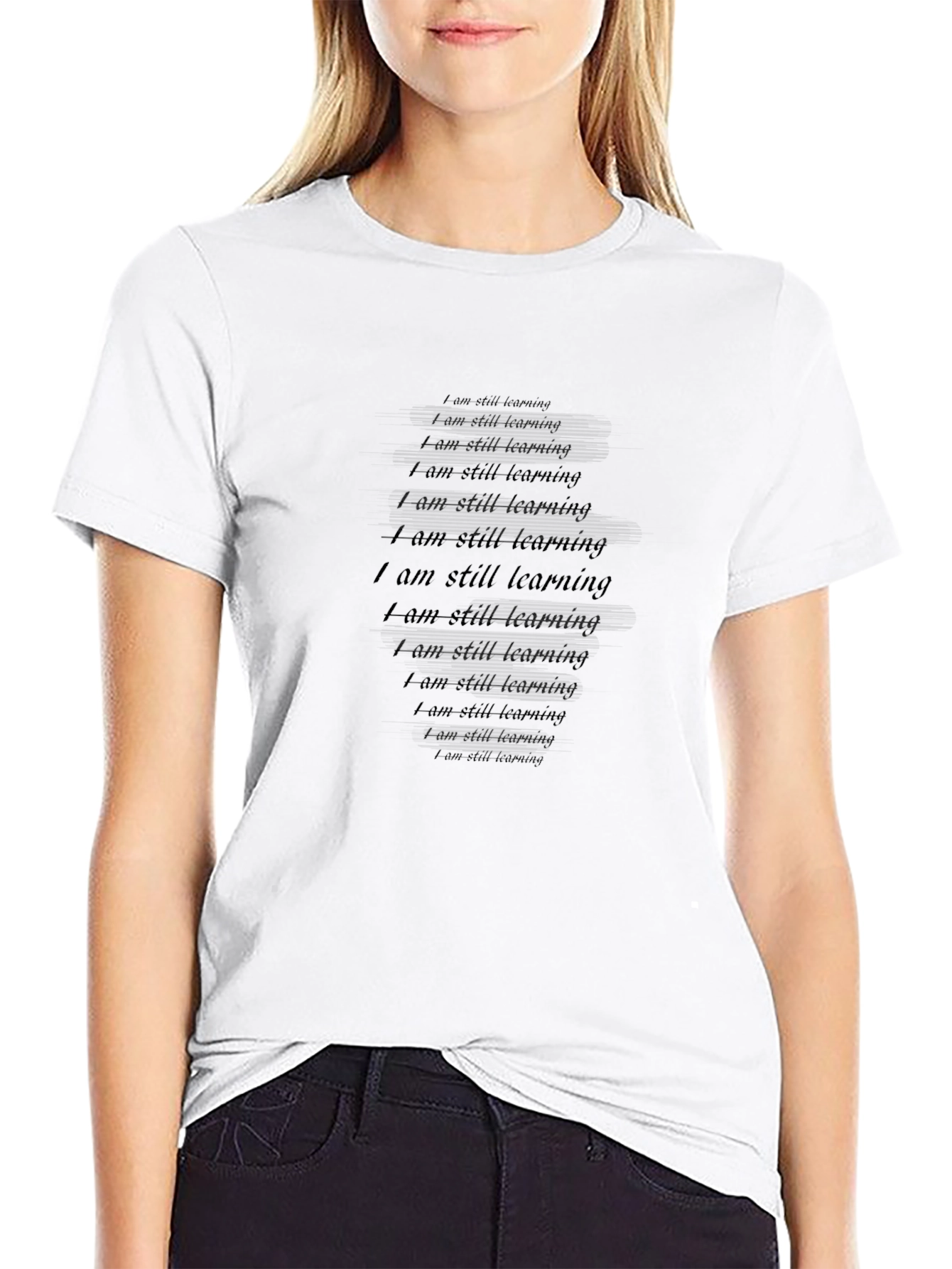 I am still learning mens black T-shirt