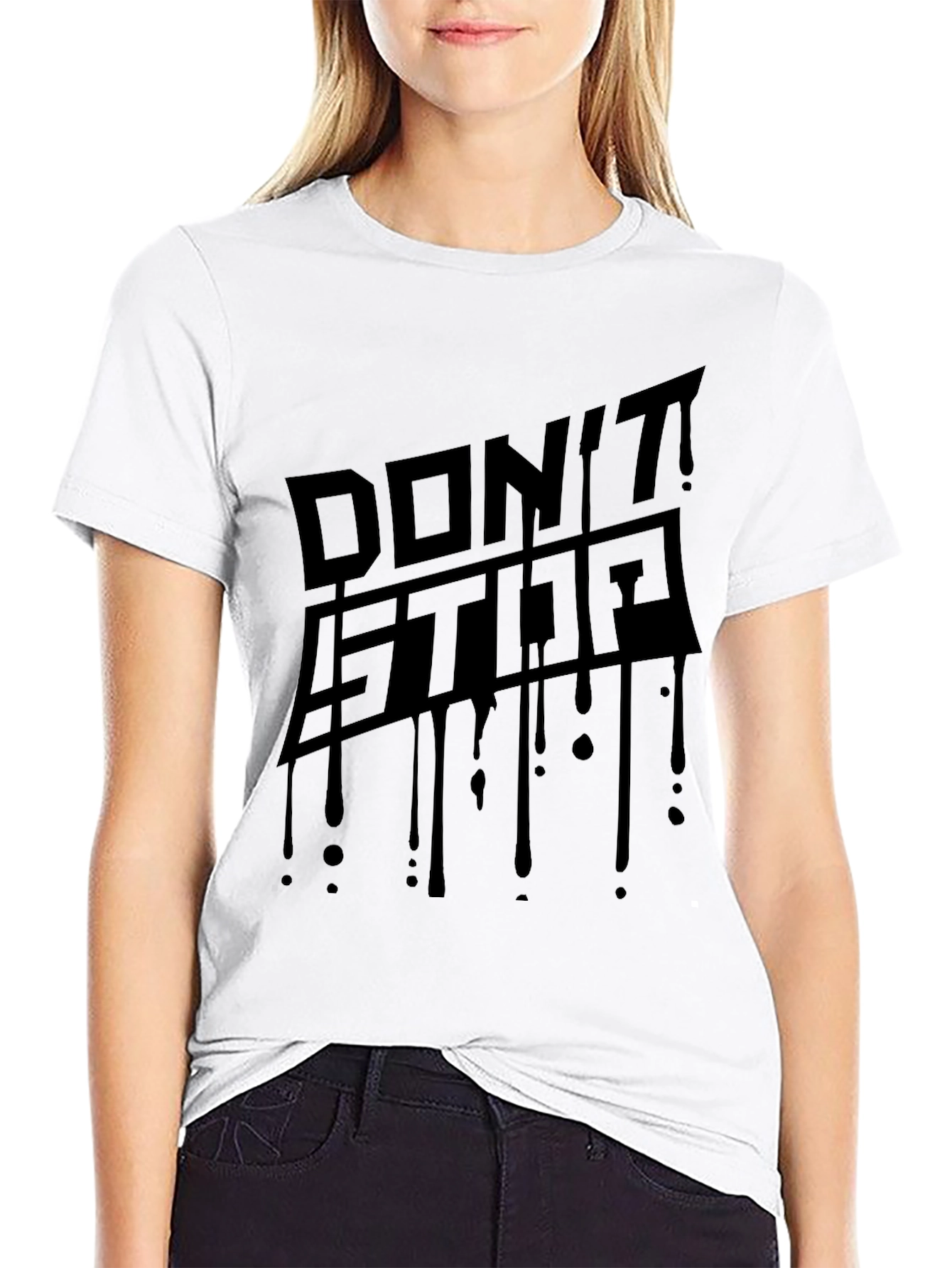 Mens Black Dont Stop Graphic Tee