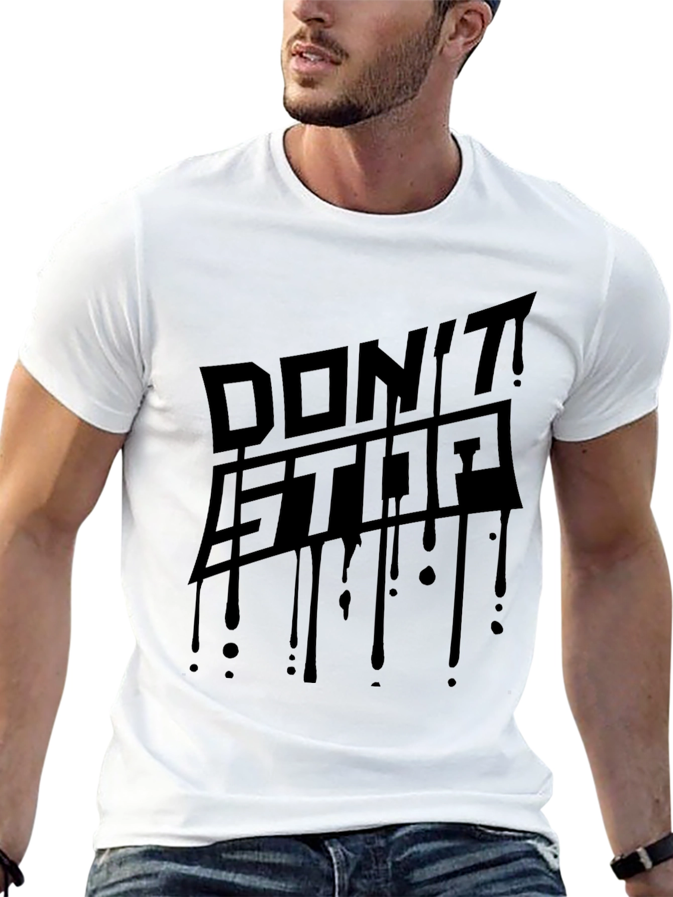 Mens Black Dont Stop Graphic Tee
