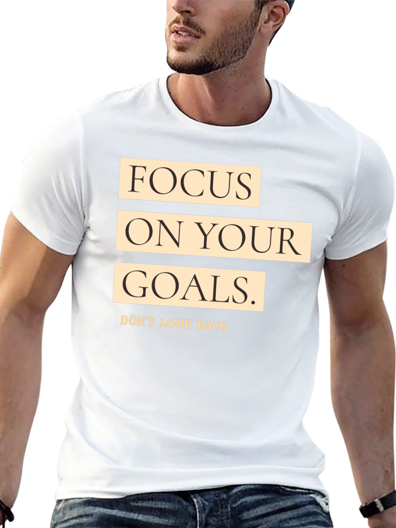 Focus on Your Goals Black Graphic T-Shirt