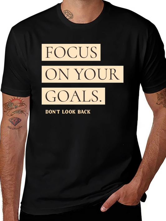 Focus on Your Goals Black Graphic T-Shirt