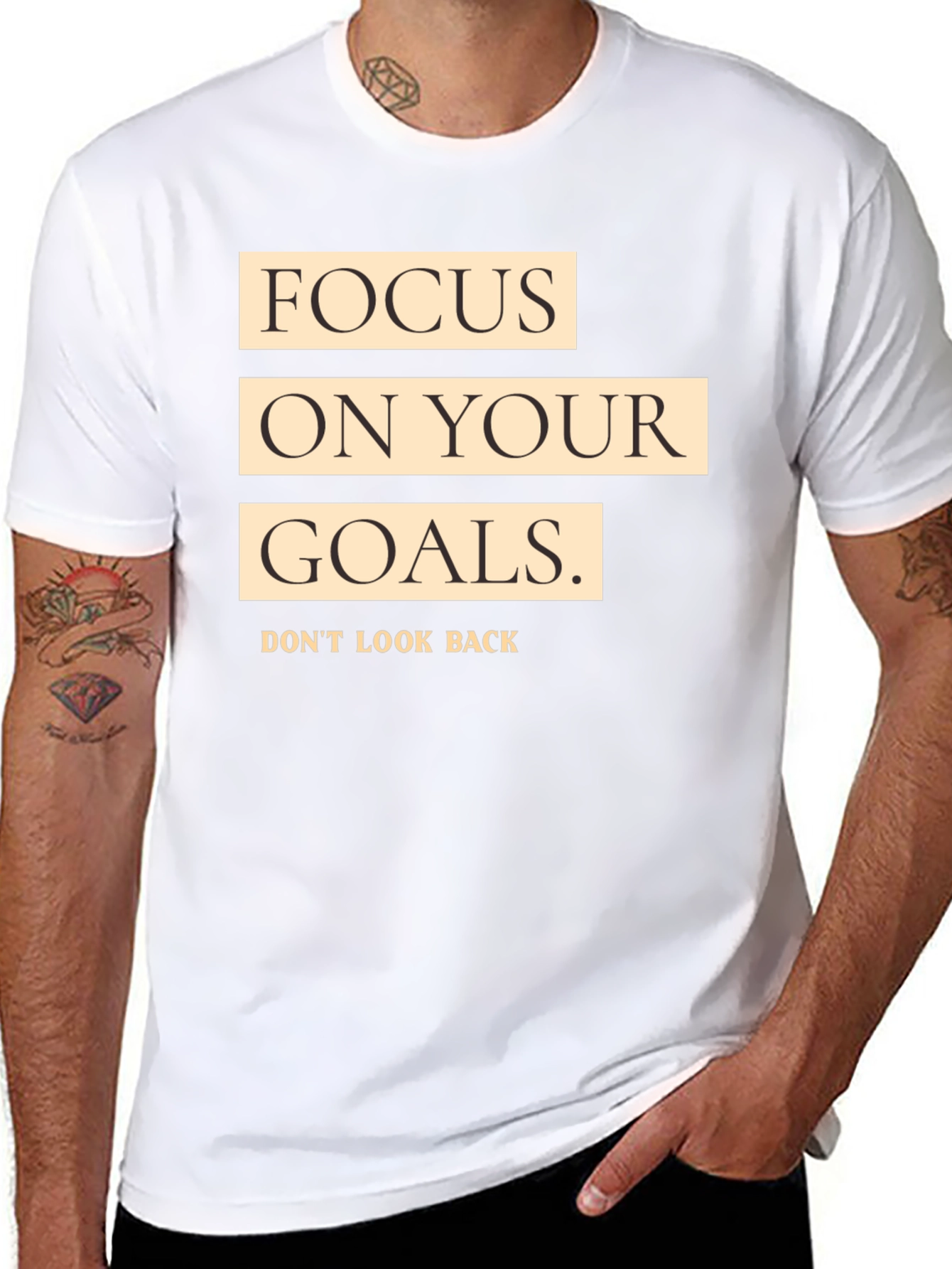 Focus on Your Goals Black Graphic T-Shirt