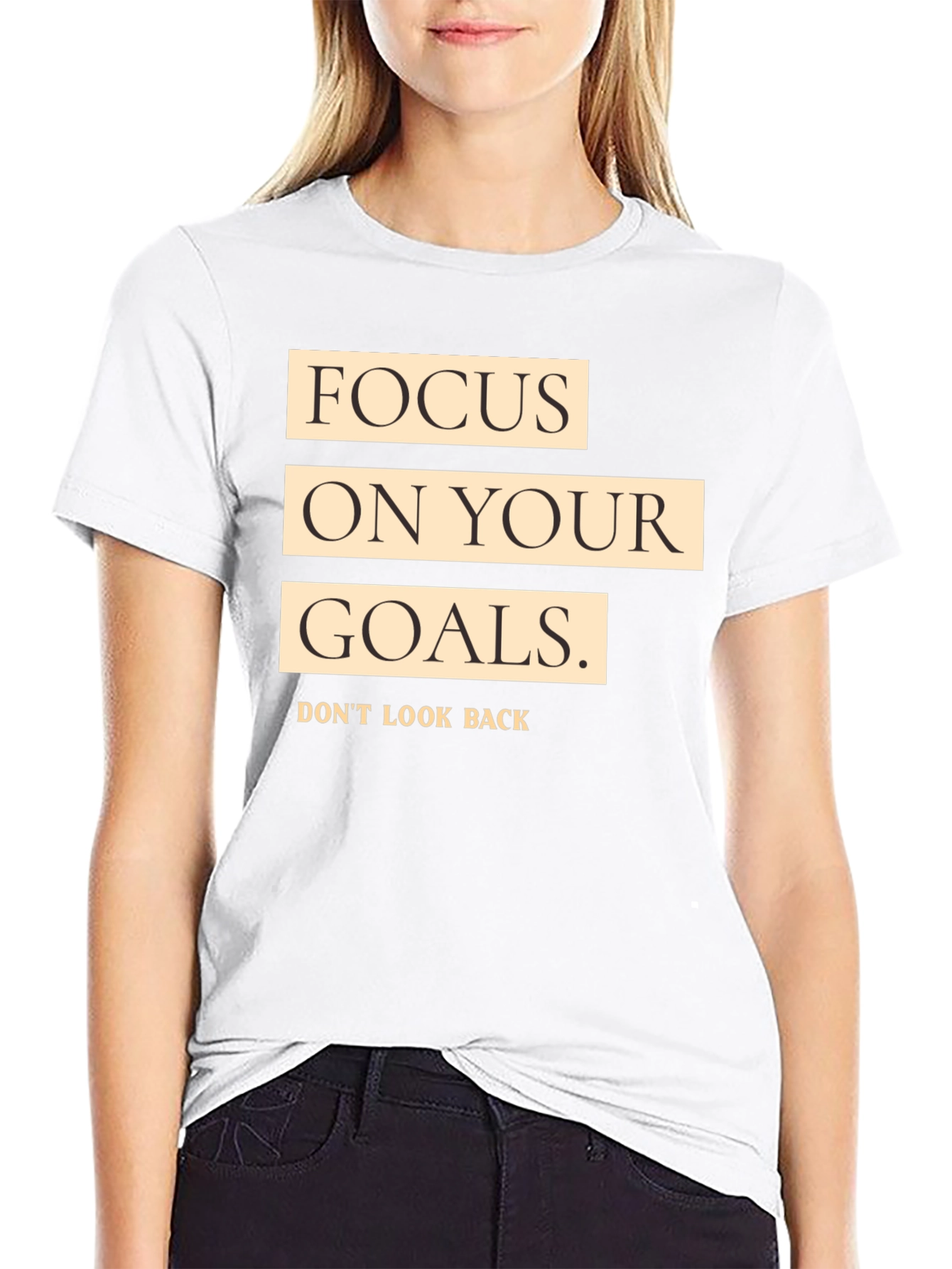 Focus on Your Goals Black Graphic T-Shirt