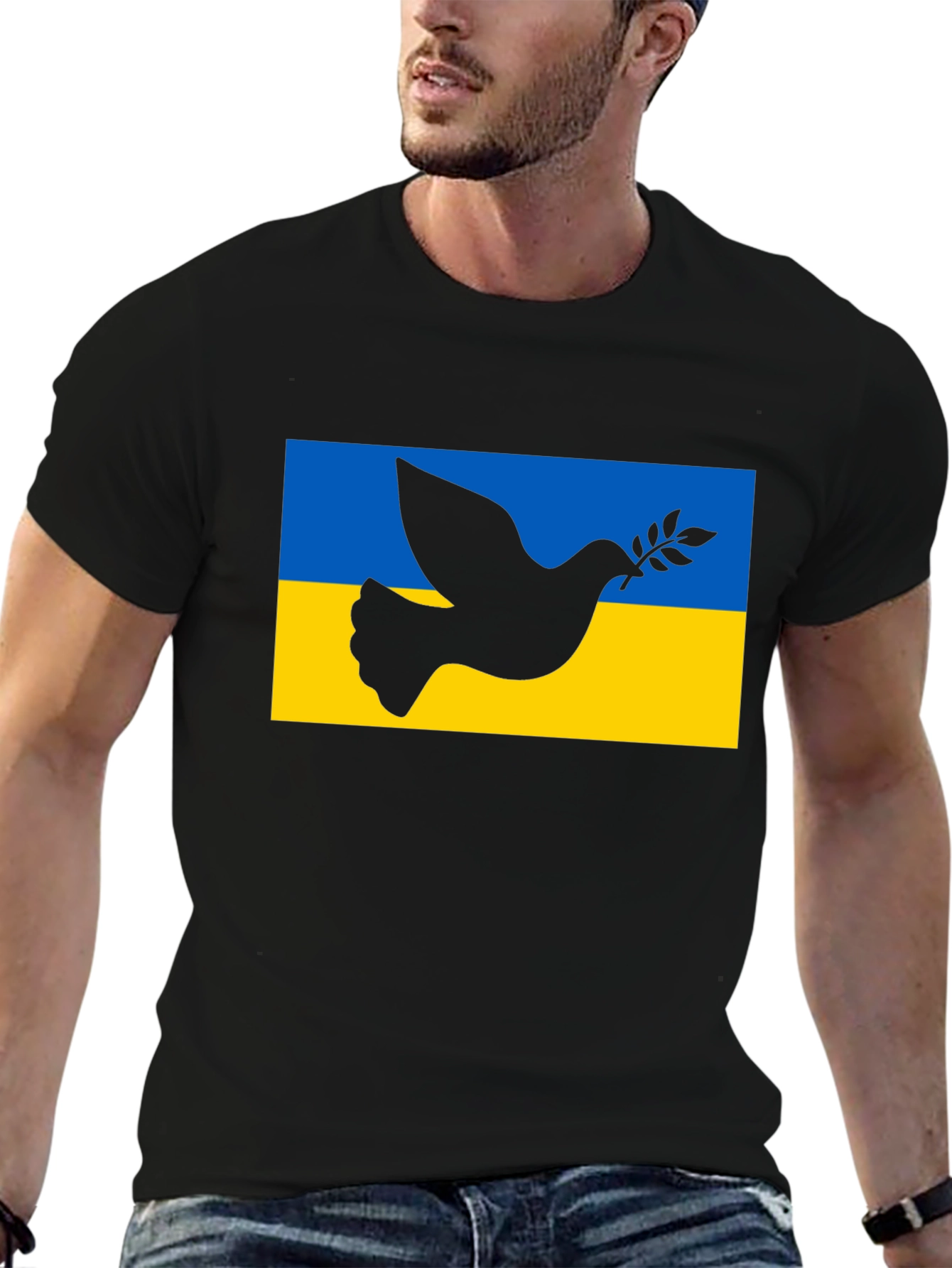 Ukraine Peace Dove Black T-Shirt