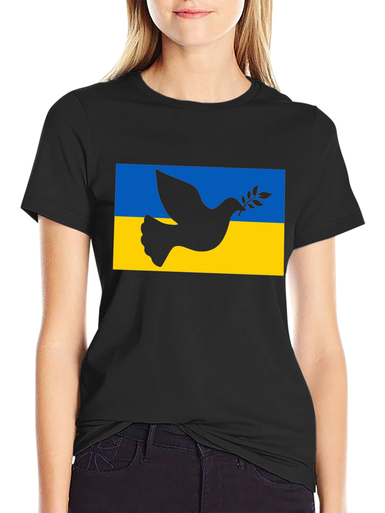 Ukraine Peace Dove Black T-Shirt
