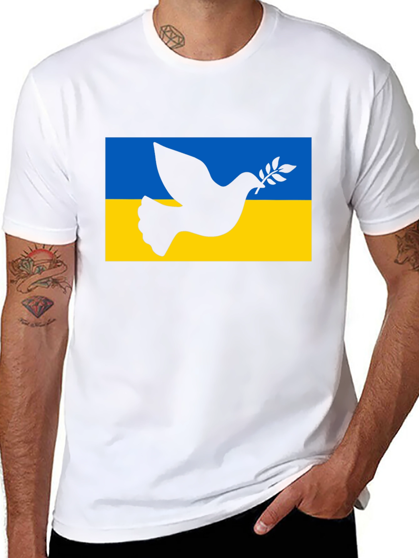Ukraine Peace Dove Black T-Shirt