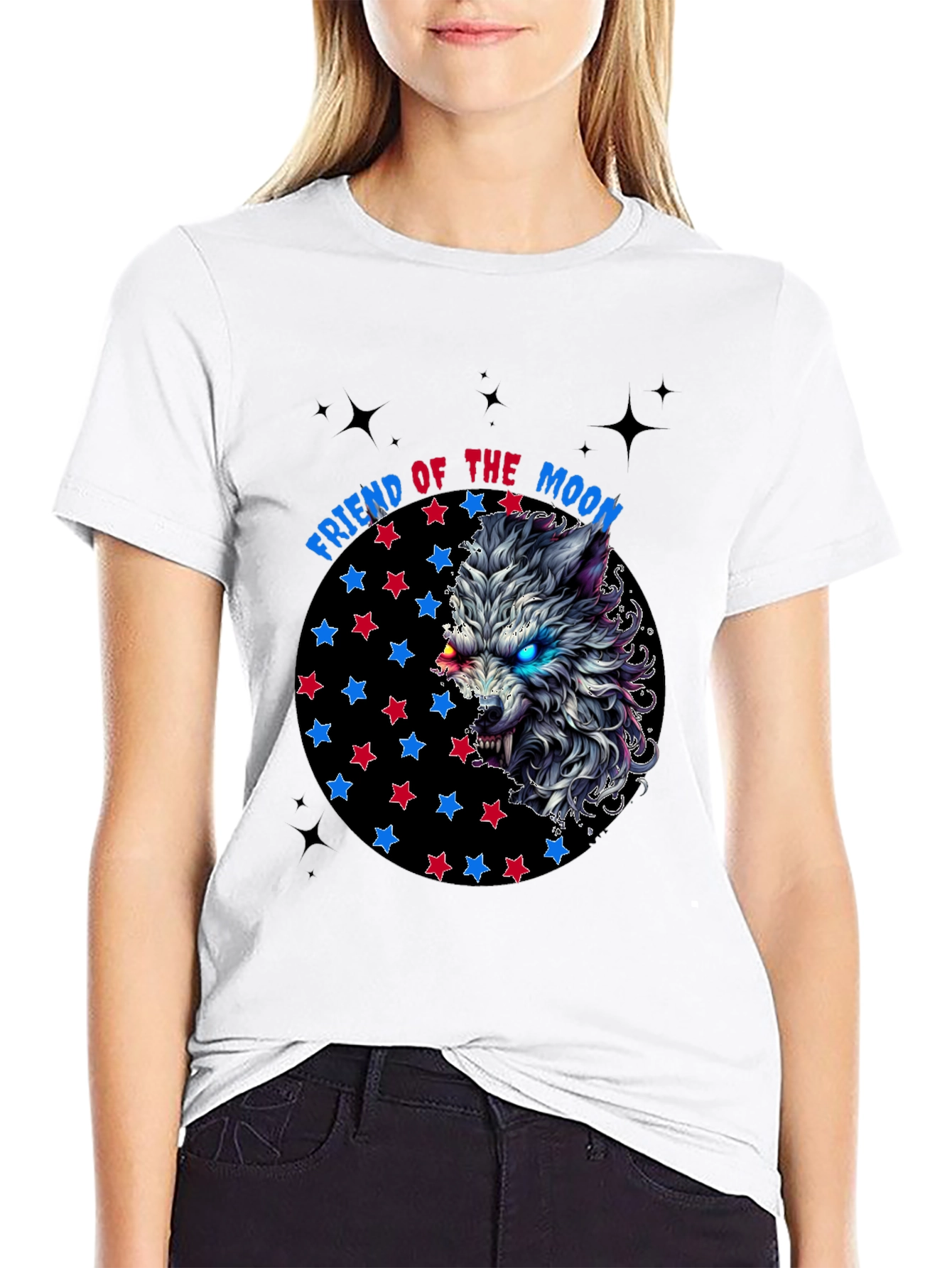 Friend of the Moon Wolf Graphic T-Shirt