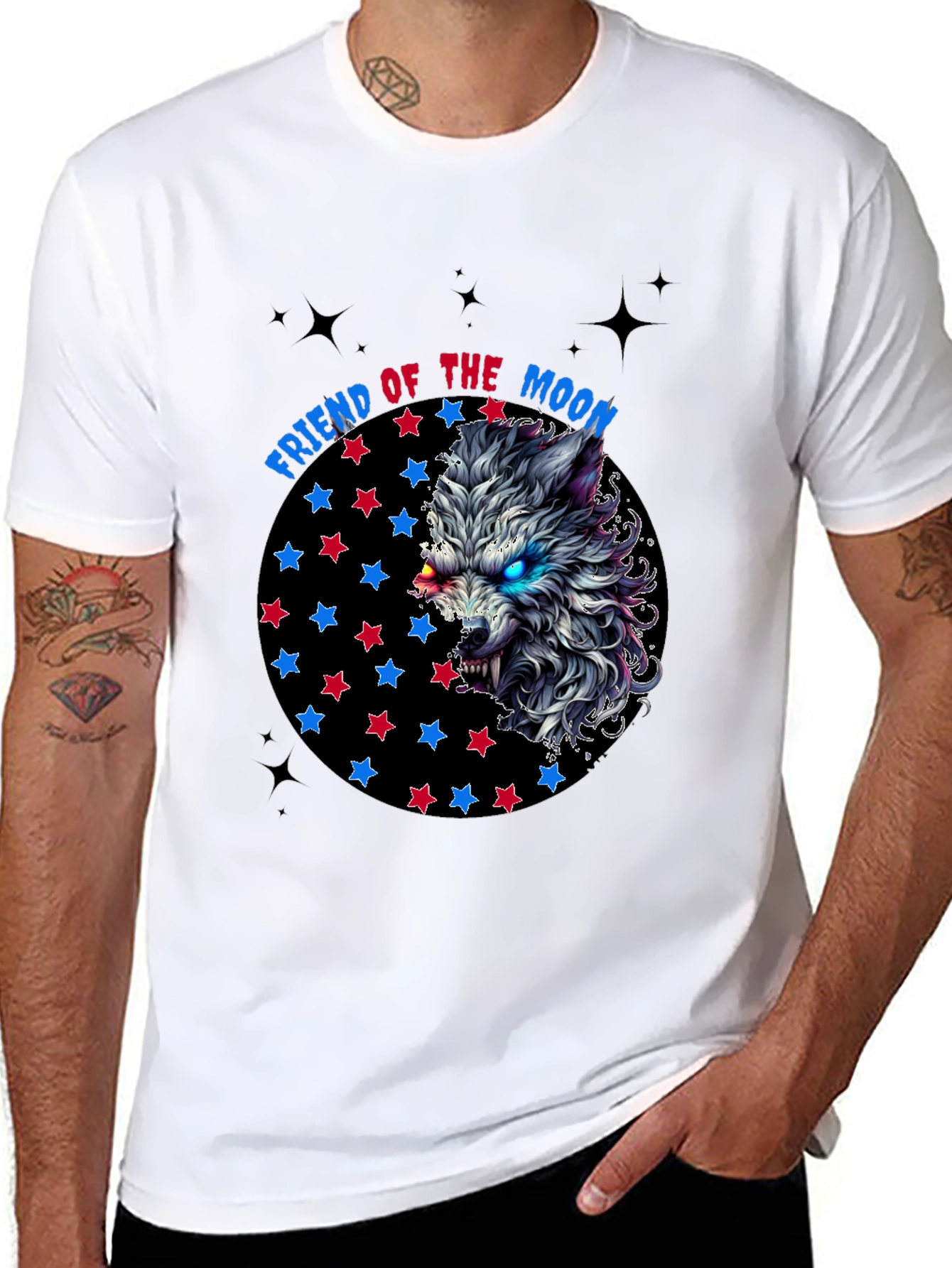 Friend of the Moon Wolf Graphic T-Shirt