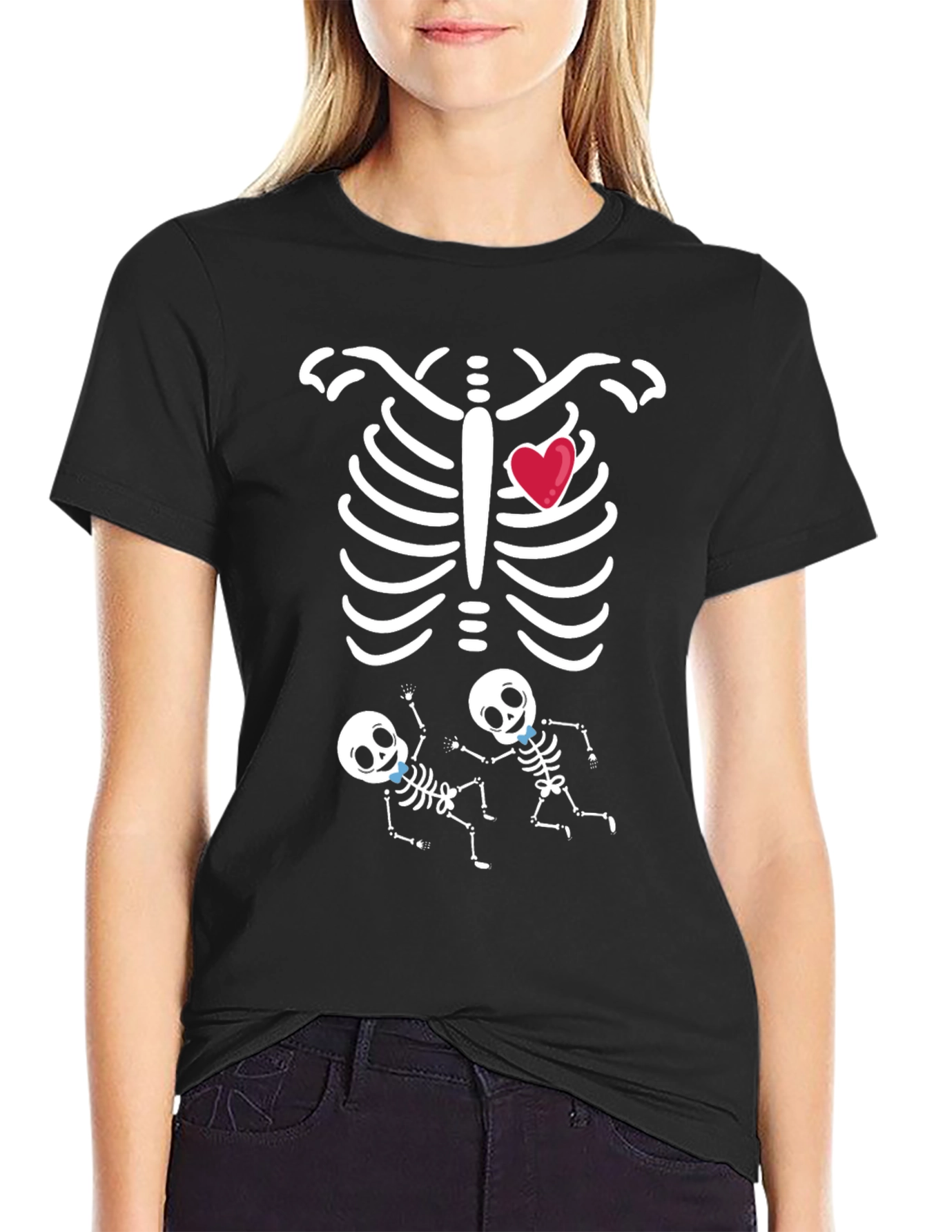 Pregnancy Skeleton T-Shirt - Expecting Twins