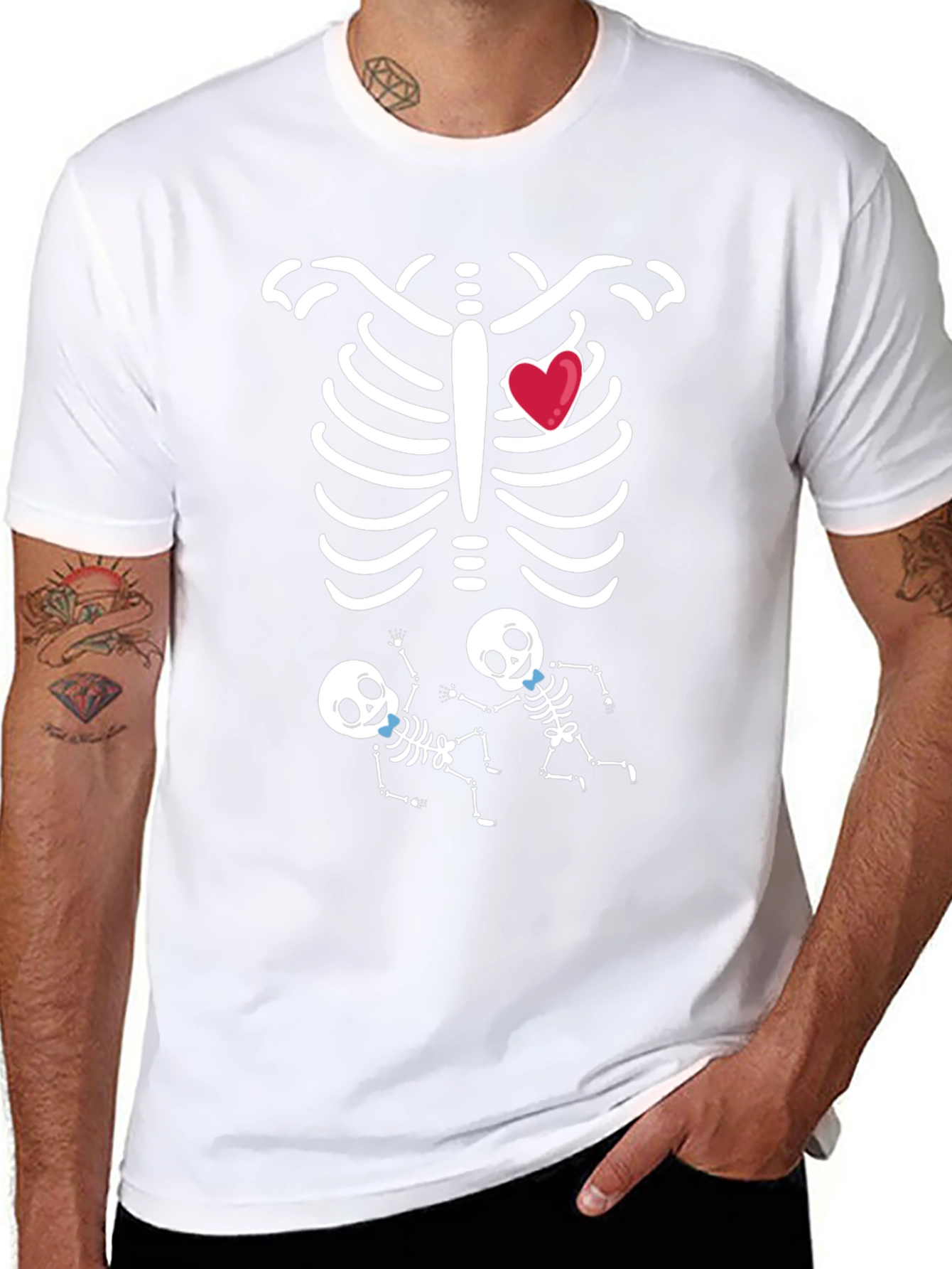 Pregnancy Skeleton T-Shirt - Expecting Twins