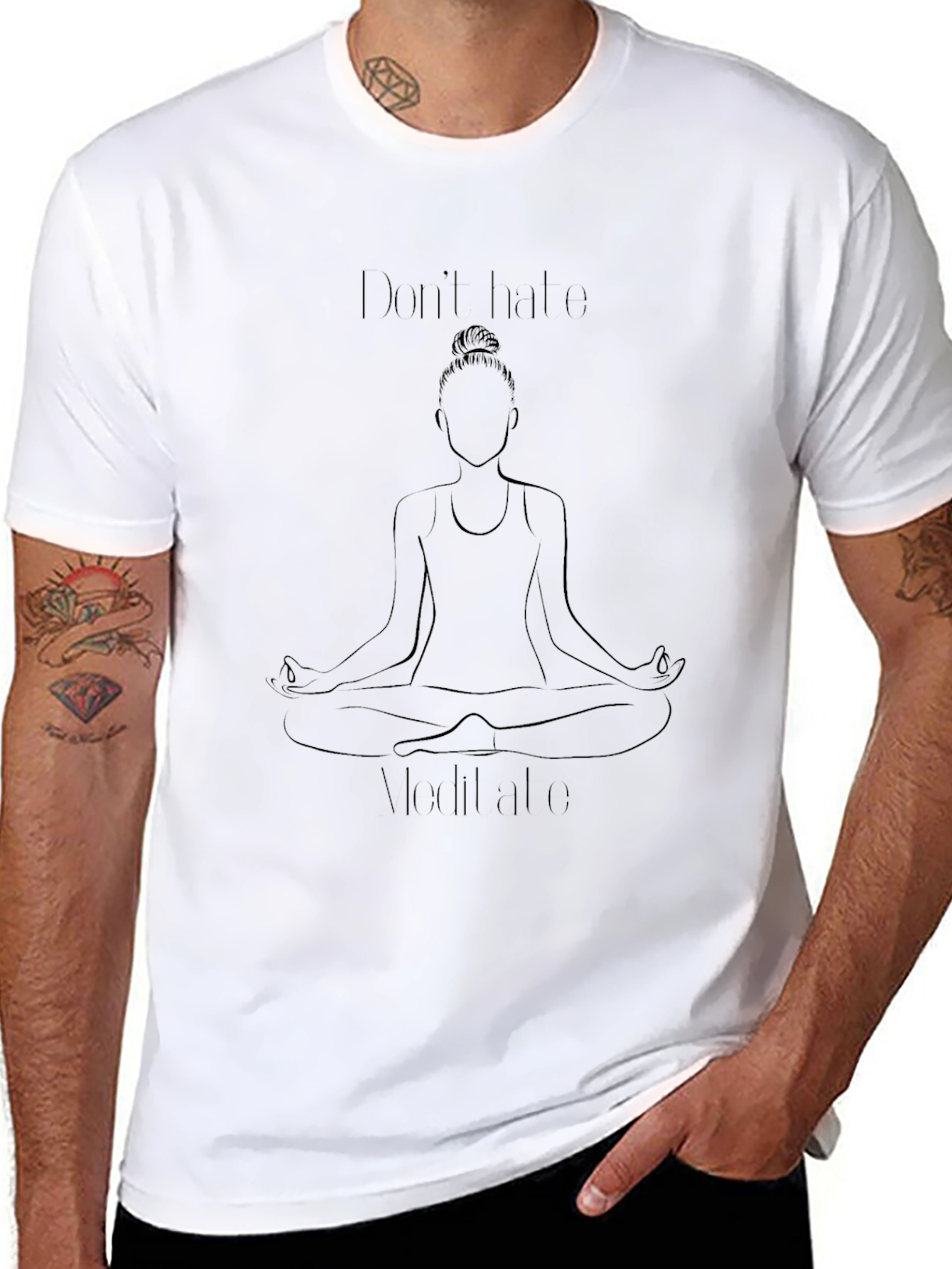 Meditate Black T-Shirt: Dont Hate Meditate