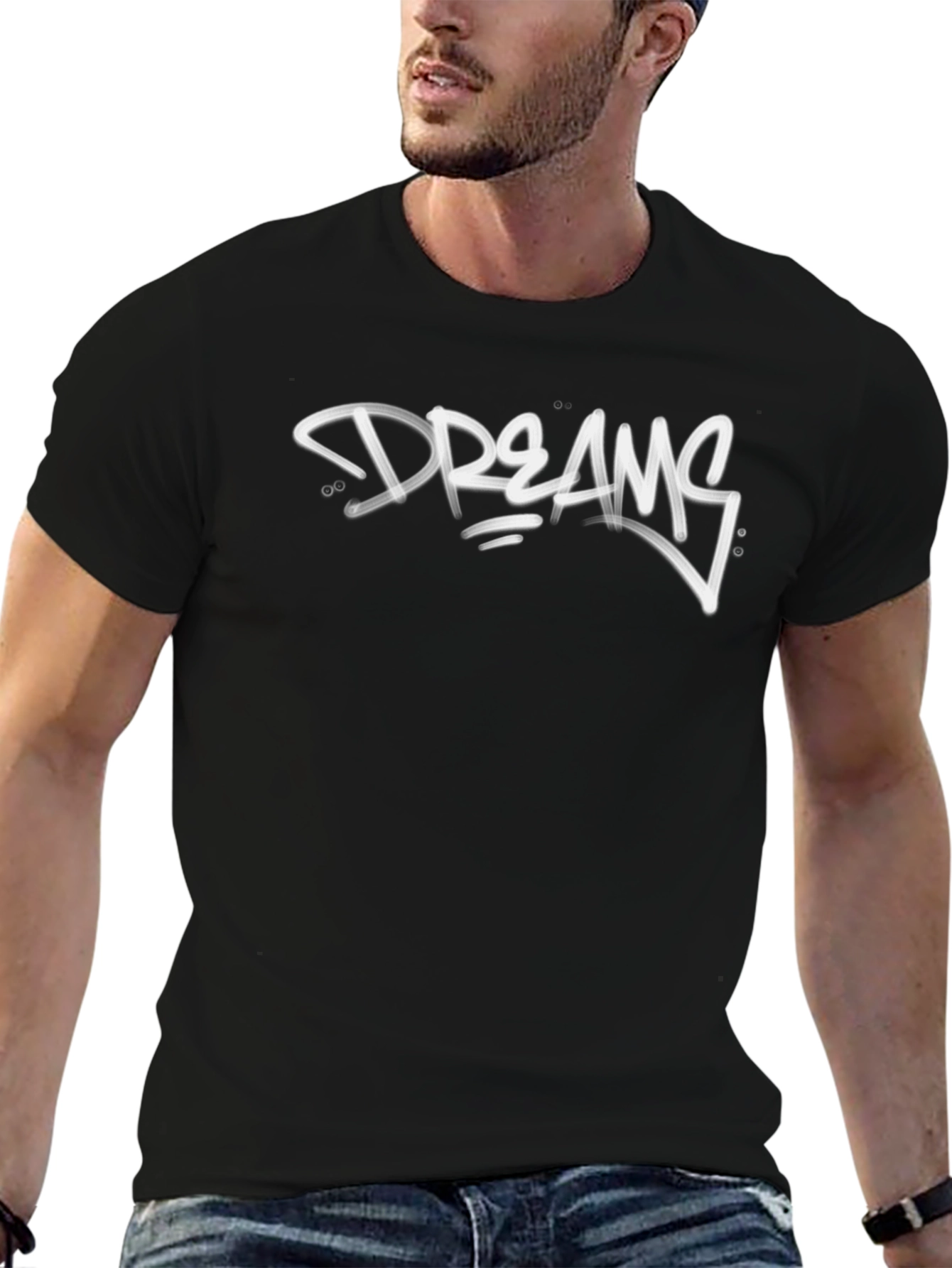 Dreams Graphic Print Black T-Shirt