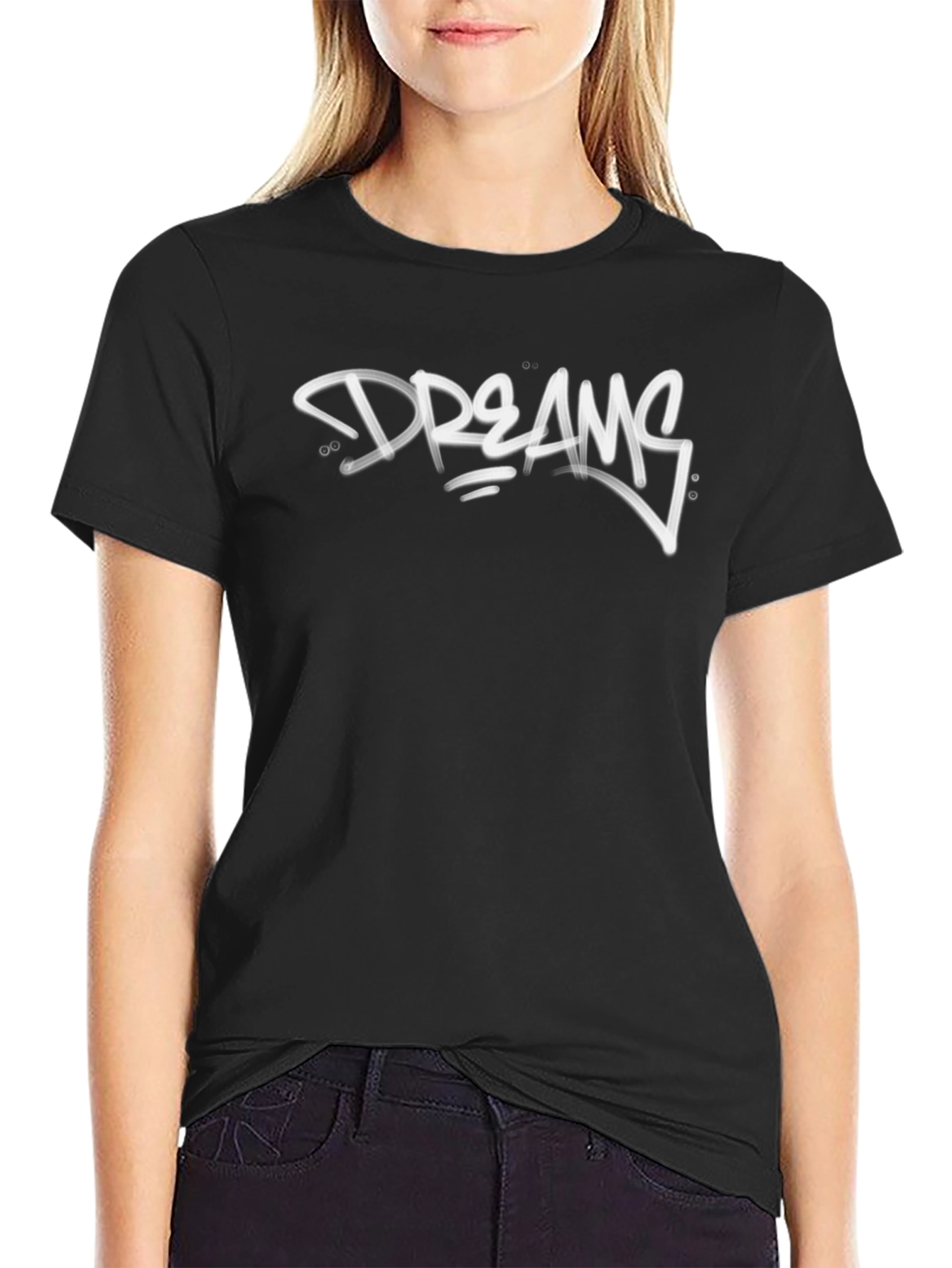 Dreams Graphic Print Black T-Shirt