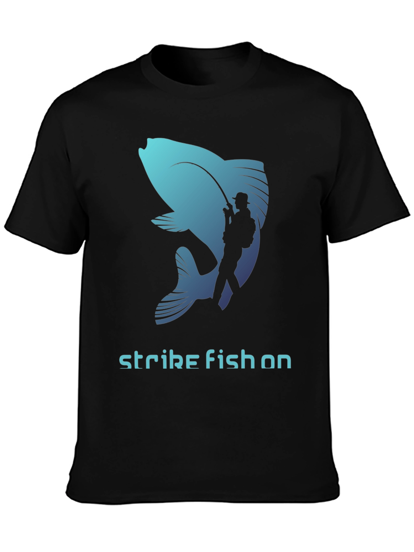 Strike Fish On T-Shirt - Fishing Lover Tee