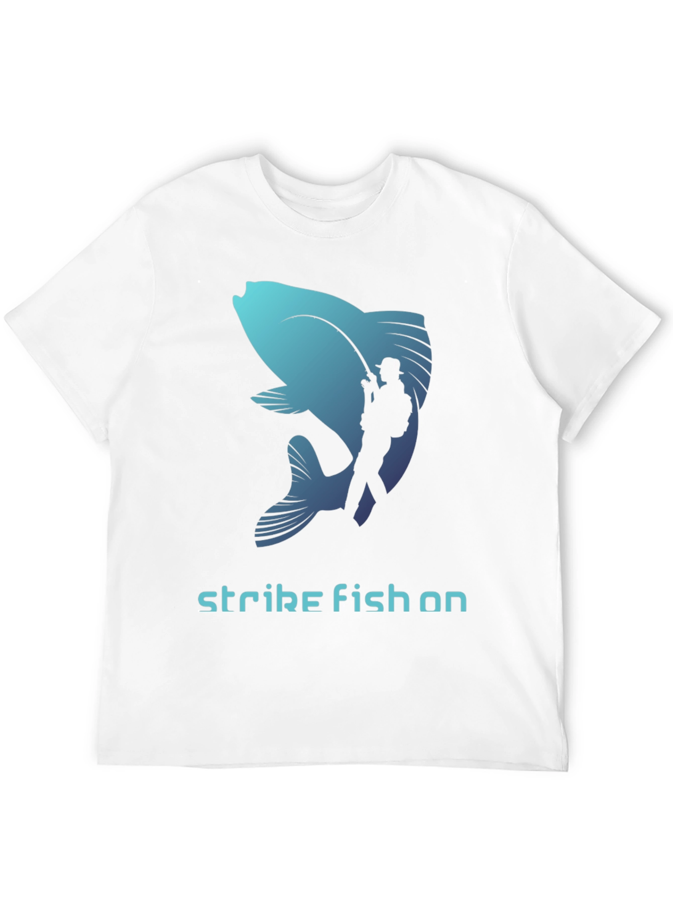 Strike Fish On T-Shirt - Fishing Lover Tee