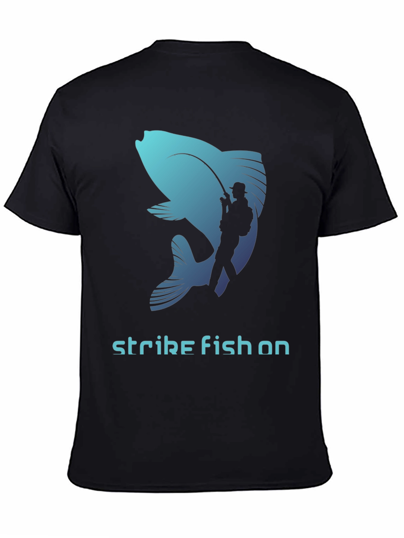 Strike Fish On T-Shirt - Fishing Lover Tee